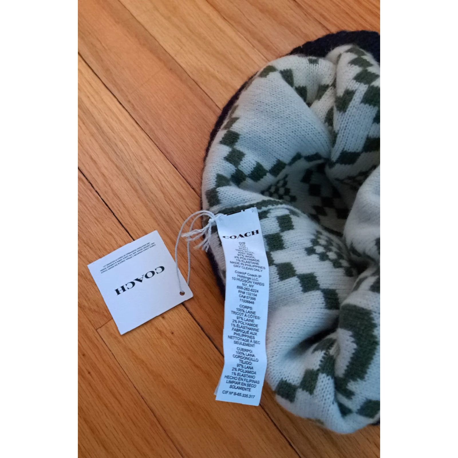 Coach VINTAGE Coach Beanie Wool Hat Green Womens NWT Winter 97% Wool Adjustable Powerfully Knit Men? Size ONE SIZE - 5 Thumbnail