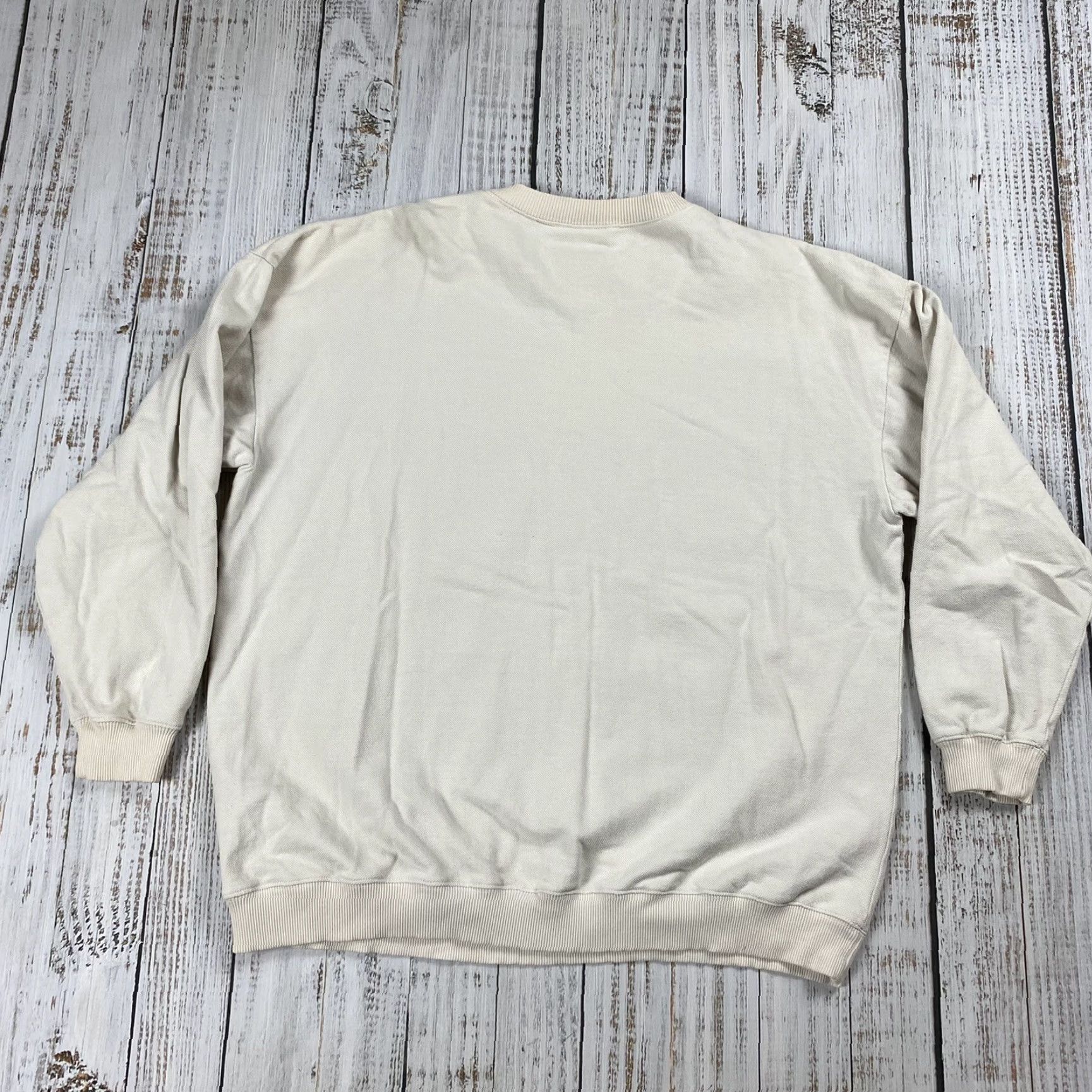 Vintage VTG 90s Weathervane Thermal Knit Pullover Sweatshirt Offwhite Adult Large Cotton Size L / US 10 / IT 46 - 5 Thumbnail