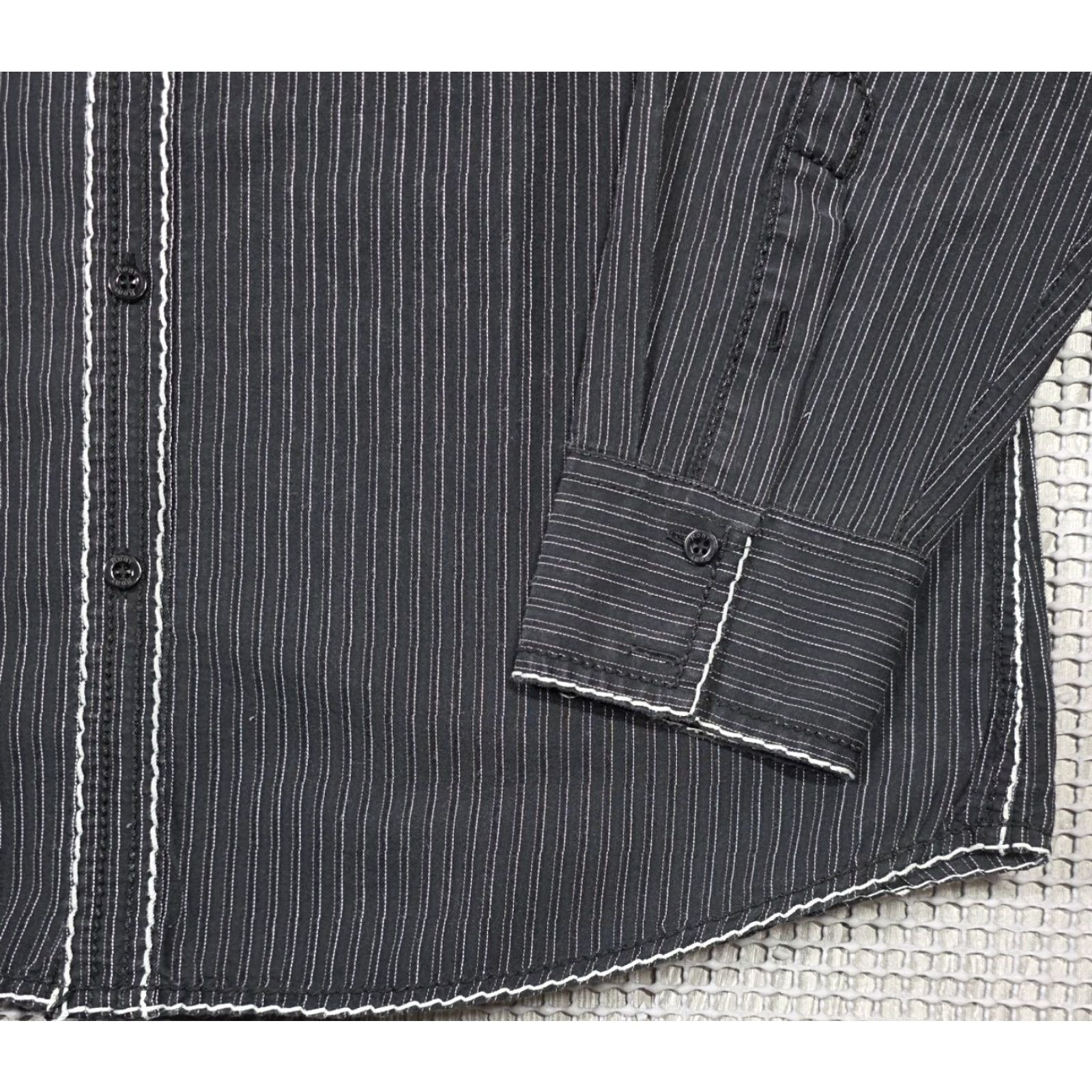 Roar Roar Buckle Shirt Men L Black Striped Button Long Sleeve Big Backside Logo Size US L / EU 52-54 / 3 - 7 Thumbnail