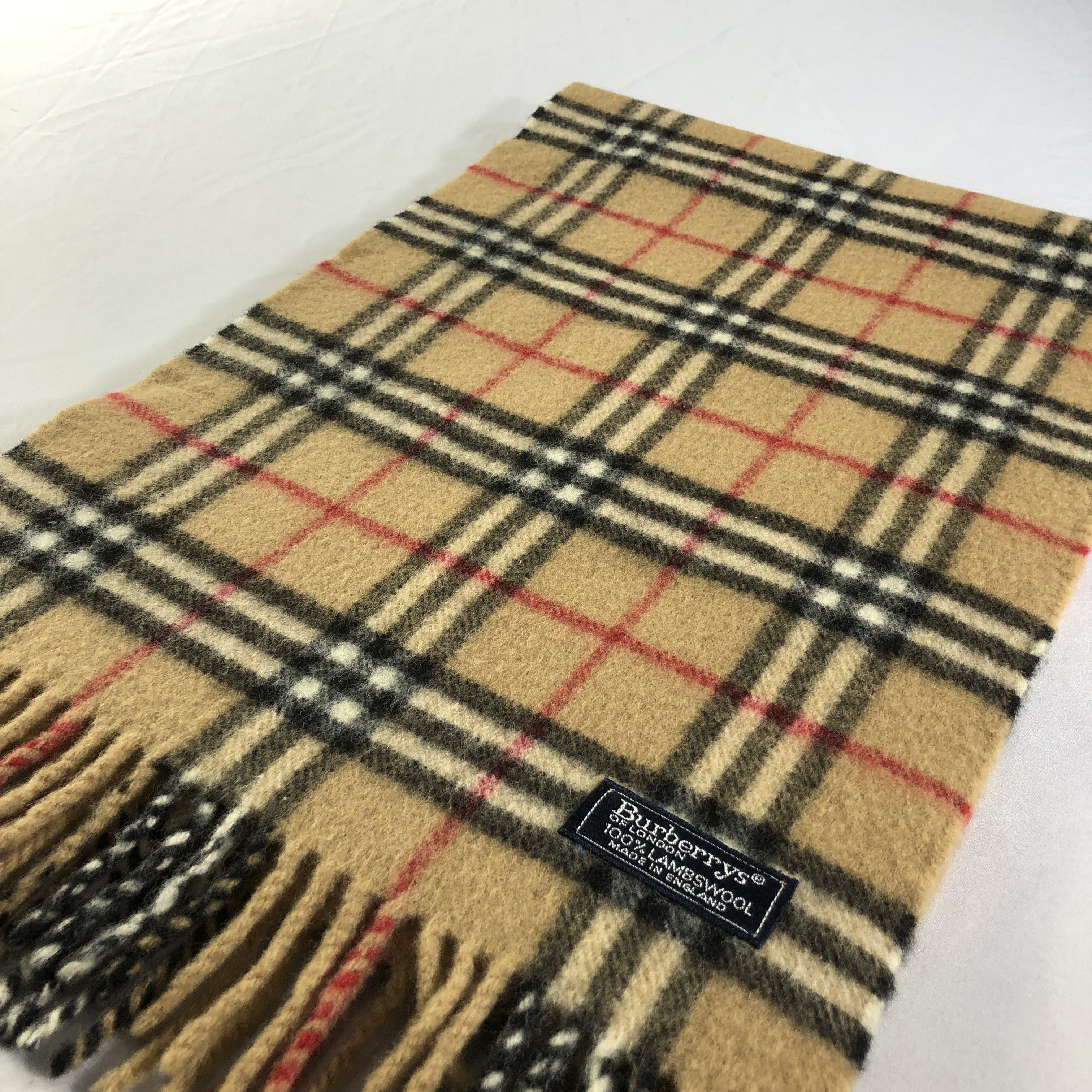 Burberry Burberrys Tan Nova Check Wool Scarf Muffler V1652 Size ONE SIZE - 3 Thumbnail