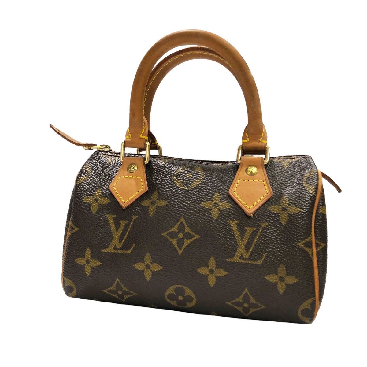 Louis Vuitton Mini Speedy Monogram Canvas Handbag Brown