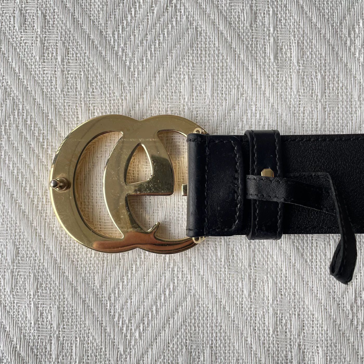 Gucci GUCCI GG Marmont Black Leather Belt Unisex 3cm Size ONE SIZE - 3 Thumbnail