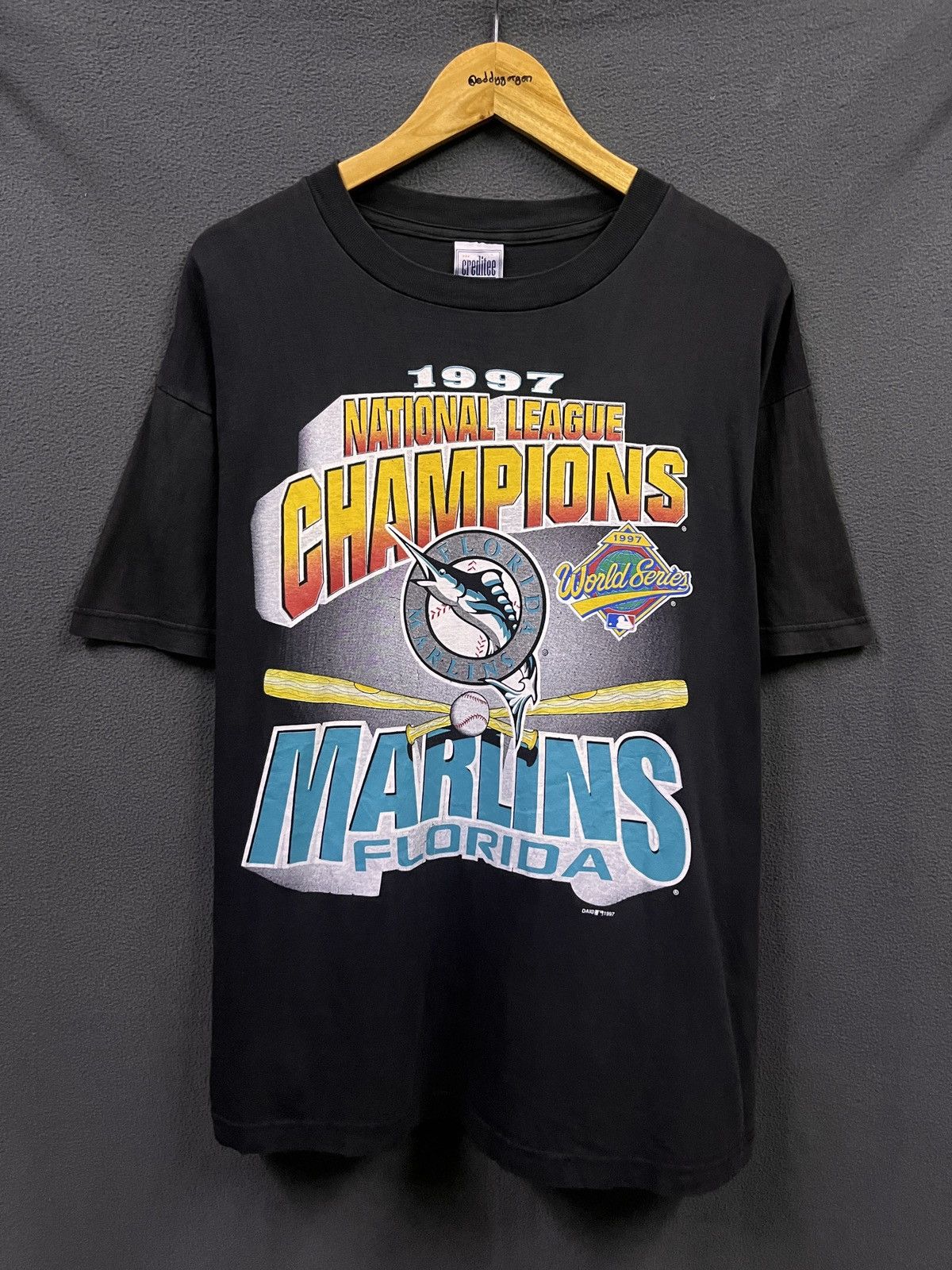 MLB VINTAGE 1997 MLB NATIONAL LEAGUE CHAMPION MARLINS FLORIDA Size US L / EU 52-54 / 3 - 1 Thumbnail