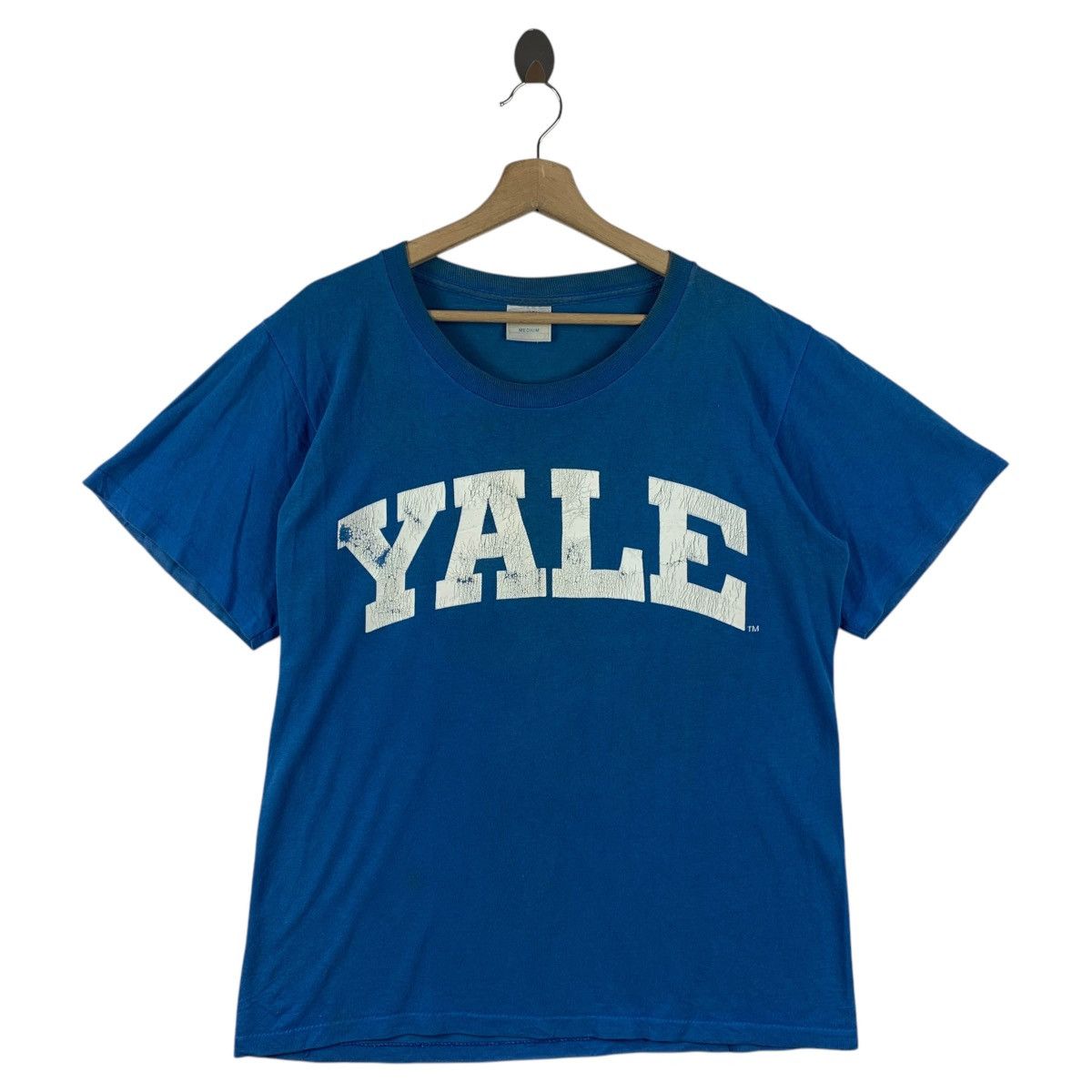 Vintage Vintage 90s YALE University Big spellout blue colour tee Size US M / EU 48-50 / 2 - 1 Thumbnail