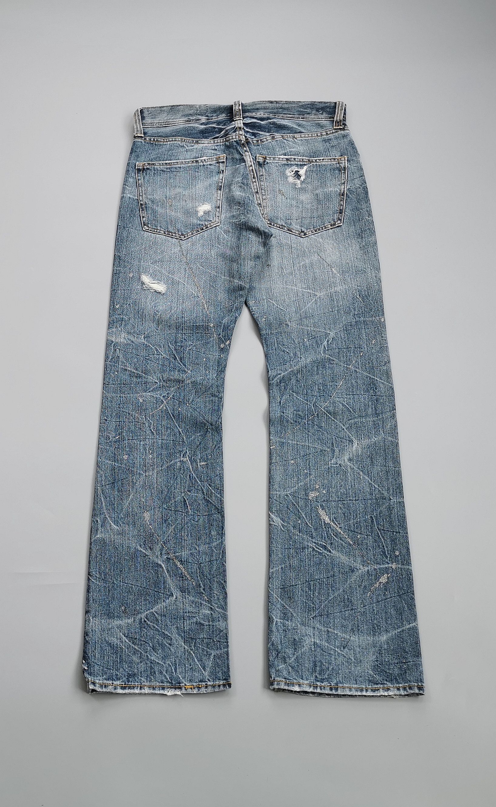 Kapital Distressed Light Wash Flared Denim Jeans Size US 32 / EU 48 - 10 Thumbnail
