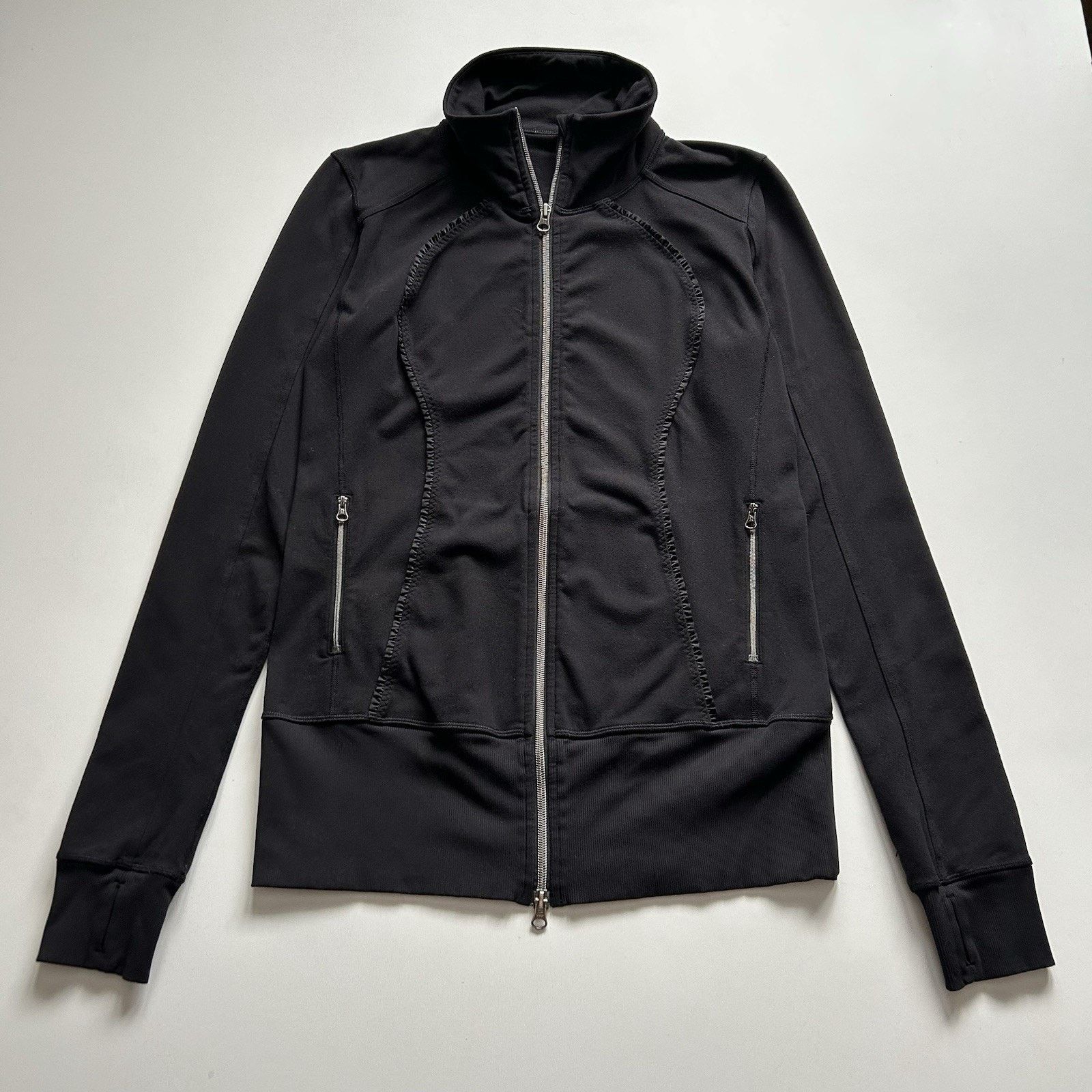 Lululemon Lululemon Asana Athleisure Zip Jacket Ruffle Black Medium Size M / US 6-8 / IT 42-44 - 1 Thumbnail