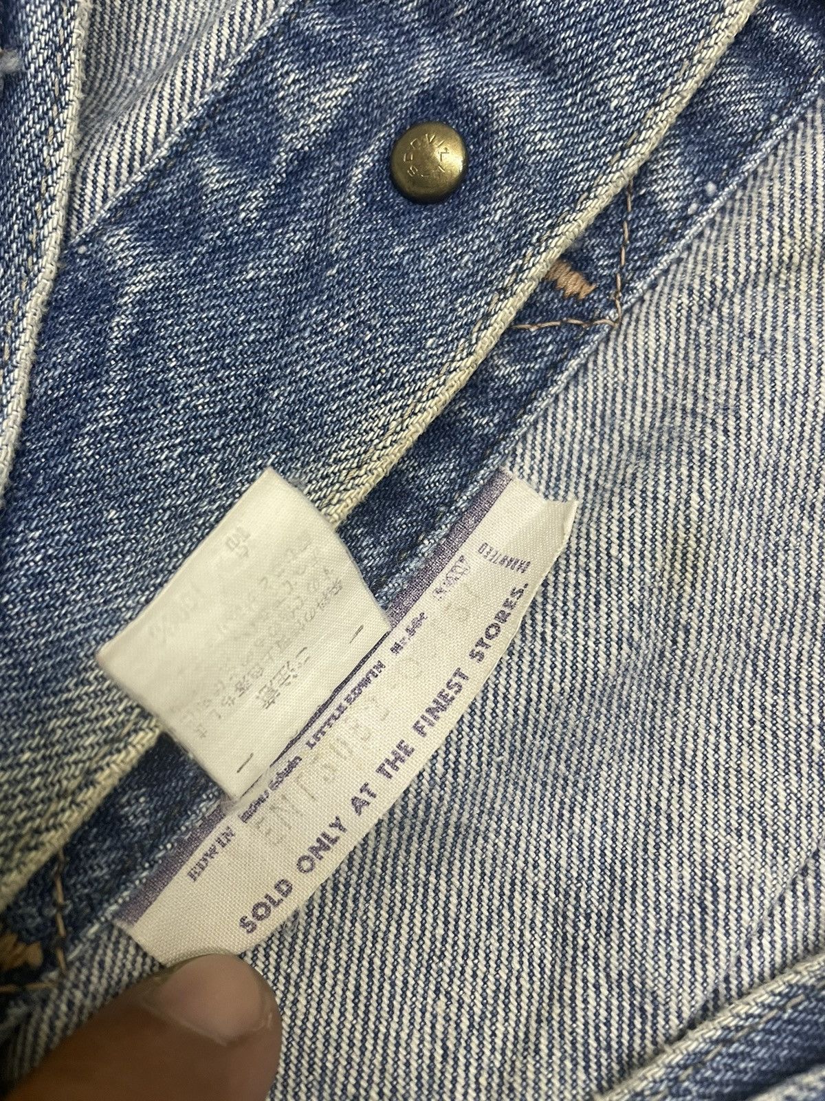 Edwin × Japanese Brand × Vintage VINTAGE DISTRESS EDWIN DENIM JACKET SCOVILL BUTTON Size US L / EU 52-54 / 3 - 11 Thumbnail