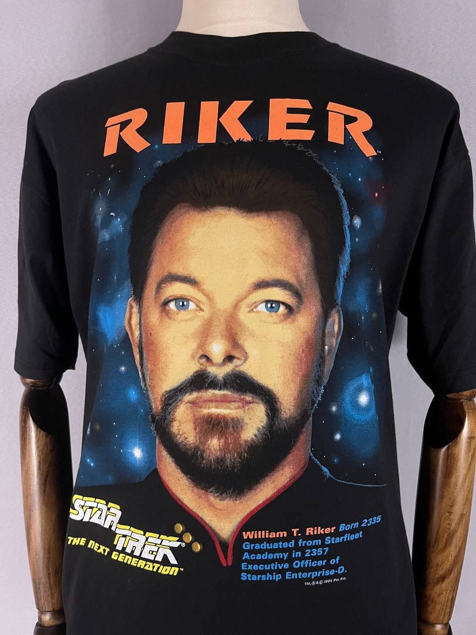 Vintage Star Trek Movie Tee T Shirt Vintage Riker Black 1990s Size US L / EU 52-54 / 3 - 1 Thumbnail