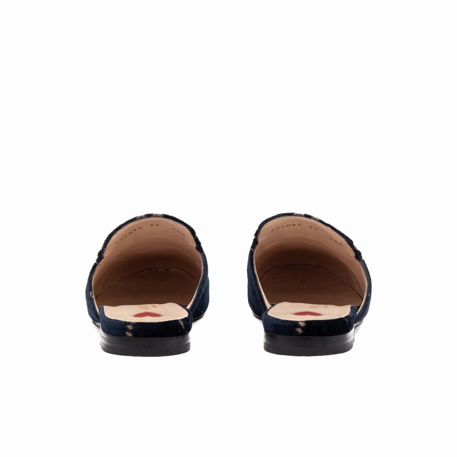 Gucci Gucci Princetown GG Monogram Blue Velvet Horsebit Mule Navy Size US 7 / IT 37 - 12 Thumbnail