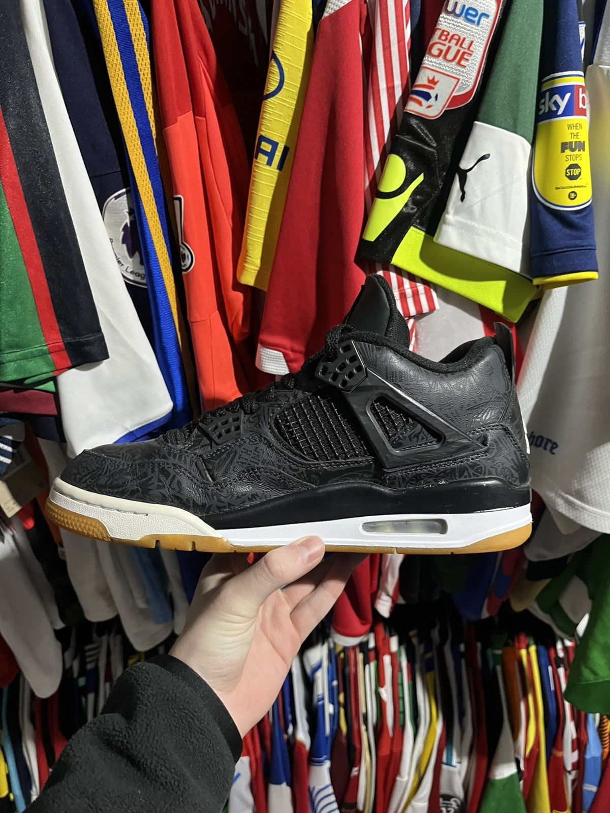 Jordan Brand × NBA Air Jordan 4 Retro SE Laser Black Gum 2018 Size US 10 / EU 43 - 9 Thumbnail