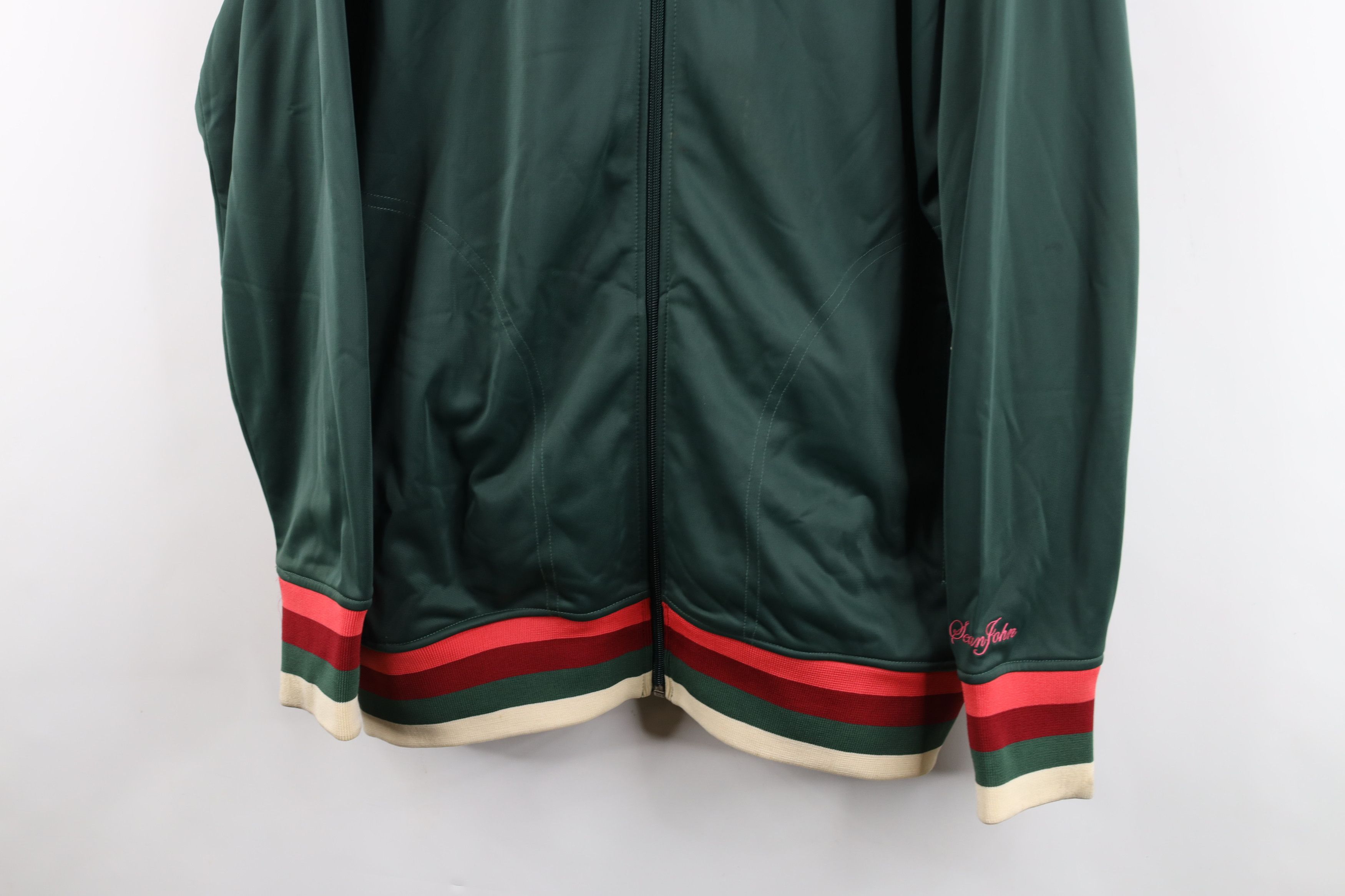 Sean John Vintage Y2K Sean John Spell Out Hip Hop Track Jacket Green Size US L / EU 52-54 / 3 - 3 Thumbnail
