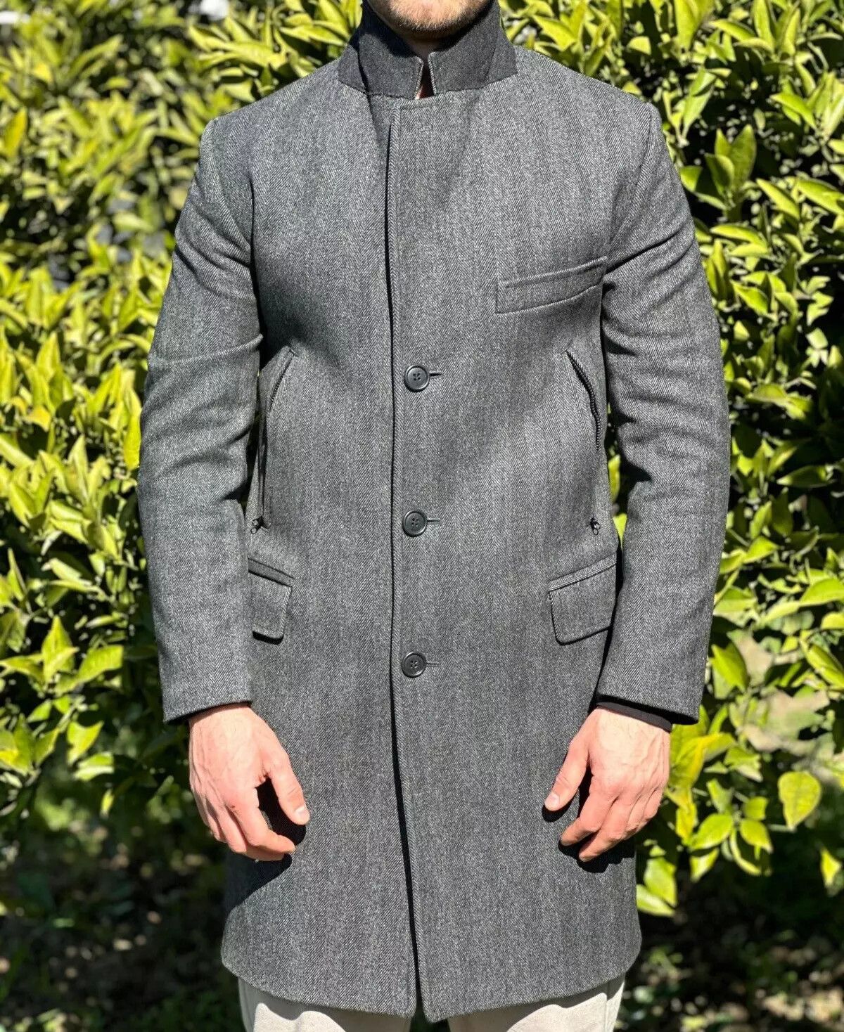 Fay Fay Trench Coat Knit Made Special Elements Size M Slim F Size US M / EU 48-50 / 2 - 1 Thumbnail