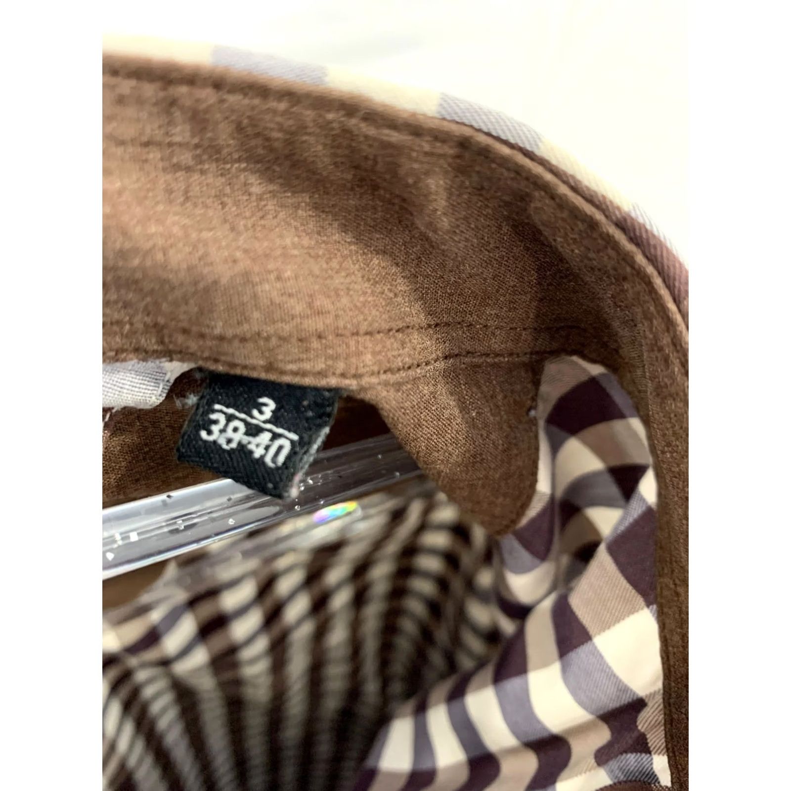 Giorgio Armani Giorgio Armani Le Collezioni Dress Shirt Brown Check Long Sleeve M Mens Size 40R - 4 Thumbnail