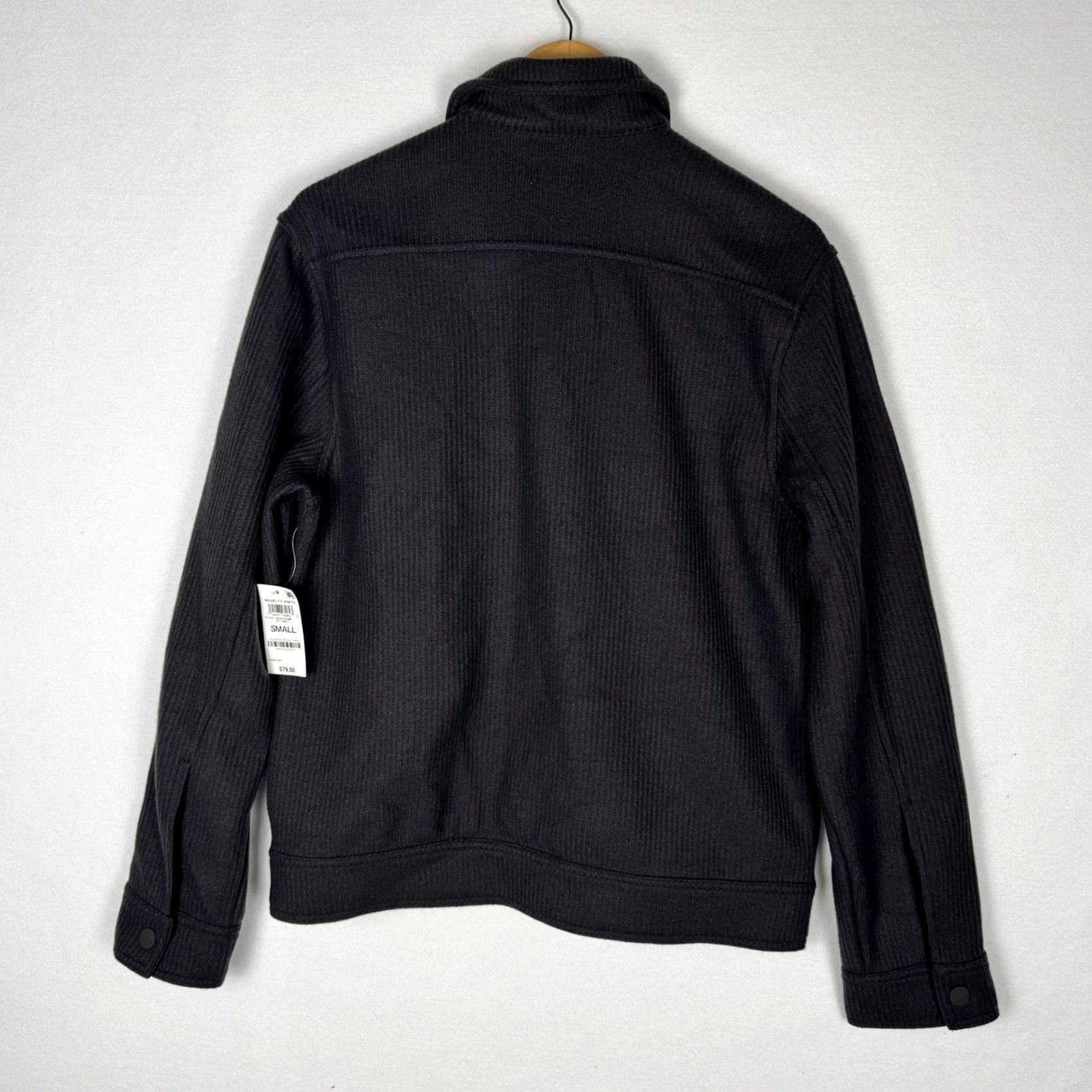 Vintage Mode of One Mens Knit Trucker Jacket Jet Grey Snap Front Shacket Small NEW Size US S / EU 44-46 / 1 - 2 Thumbnail