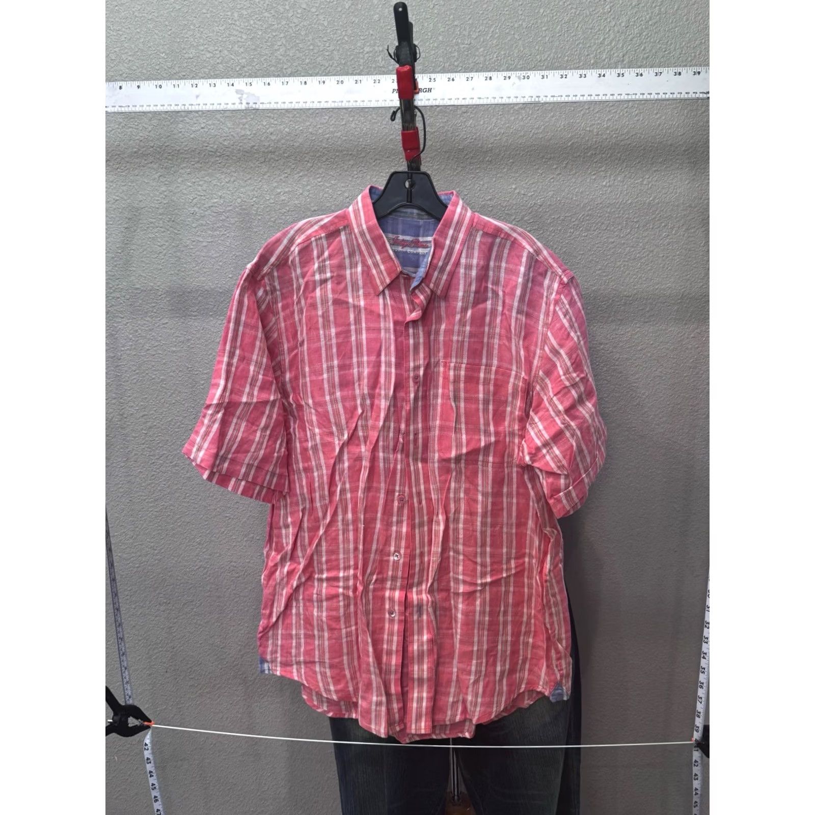 Tommy Bahama Indigo Palms Tommy Bahama 100% Linen Pink Plaid SHORT SLEEVE BUTTON UP SHIRT L Mens Size US L / EU 52-54 / 3 - 3 Thumbnail