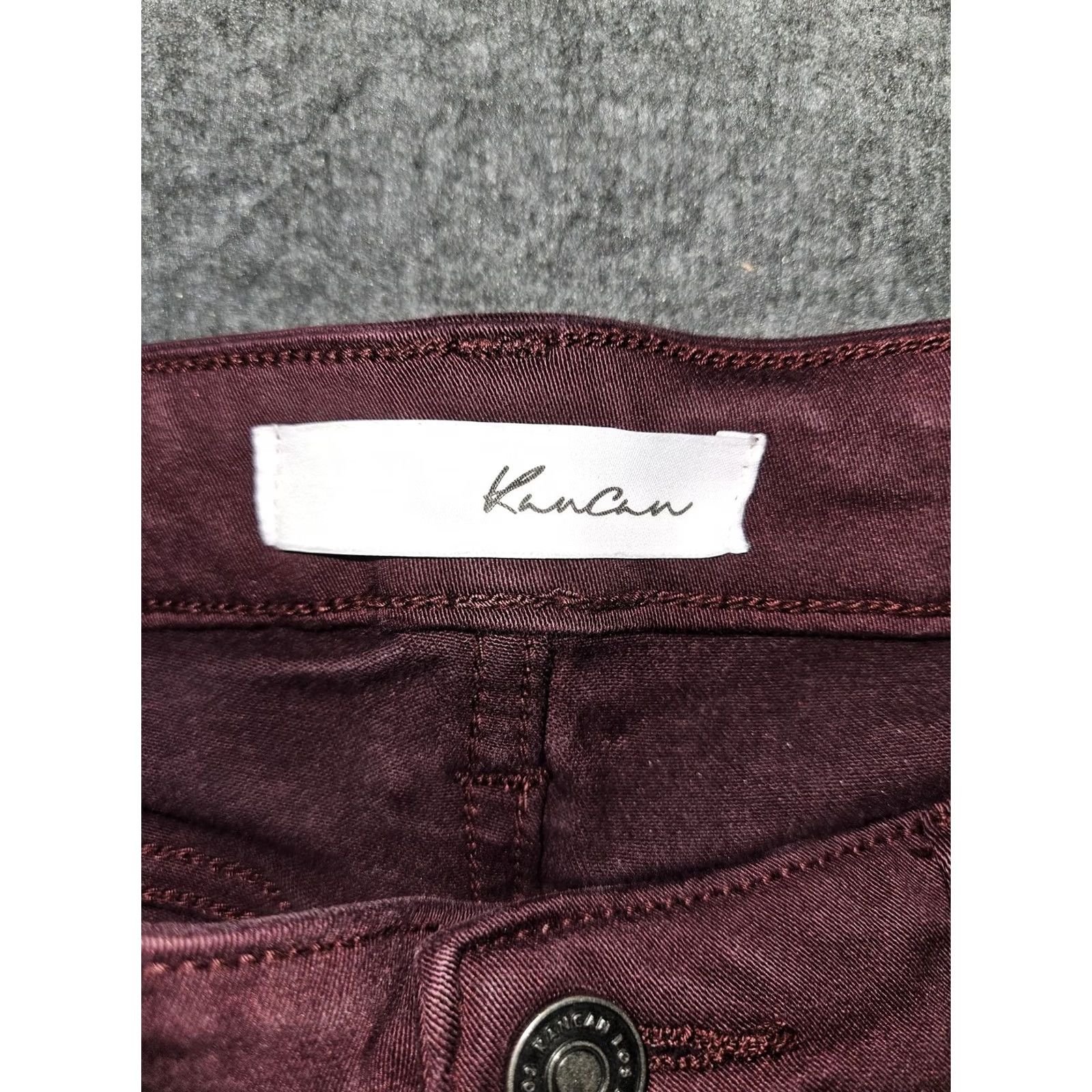 Vintage VINTAGE: No KanCan Jeans Womens 31 Burgundy Mid Rise Skinny Stretch Denim KCS9008BURG-SF Size 24" / US 00 / IT 34 - 2 Thumbnail