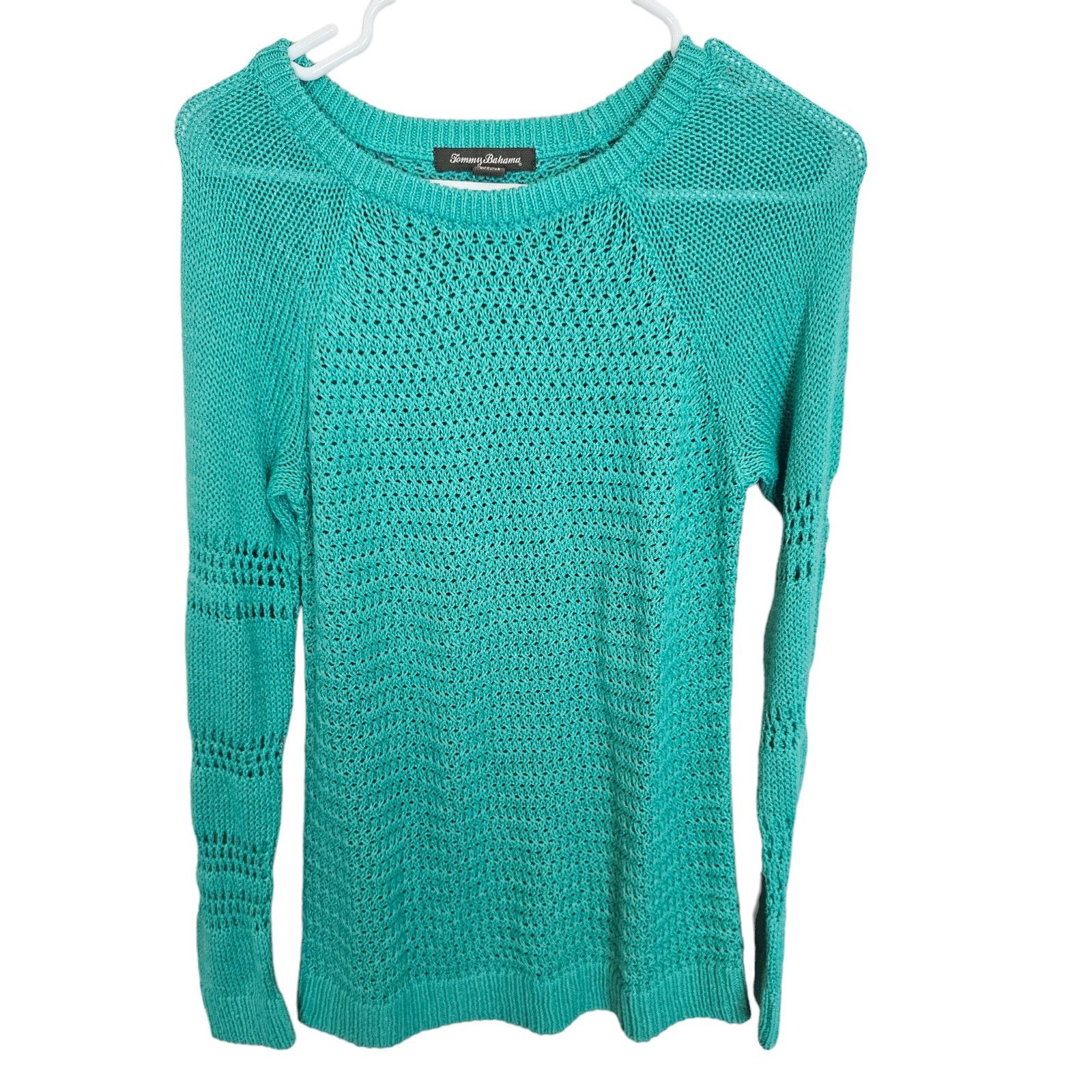 Tommy Bahama Tommy Bahama Womens Open Knit Sweater Size S Green Coastal Size S / US 4 / IT 40 - 2 Thumbnail