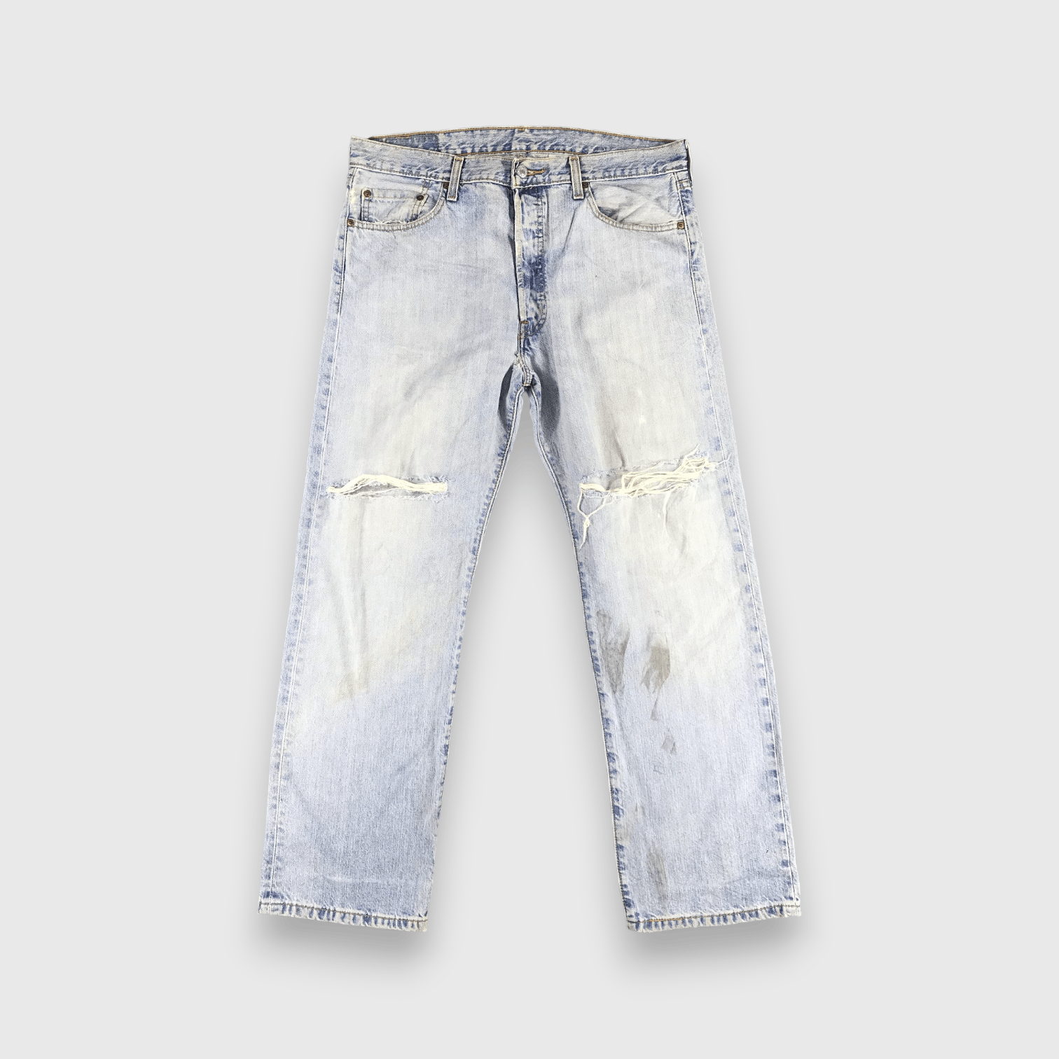 Levi's × Vintage 90s Vintage Ripped Light Wash Levis 501 Jeans-J1611 Size US 36 / EU 52 - 1 Thumbnail