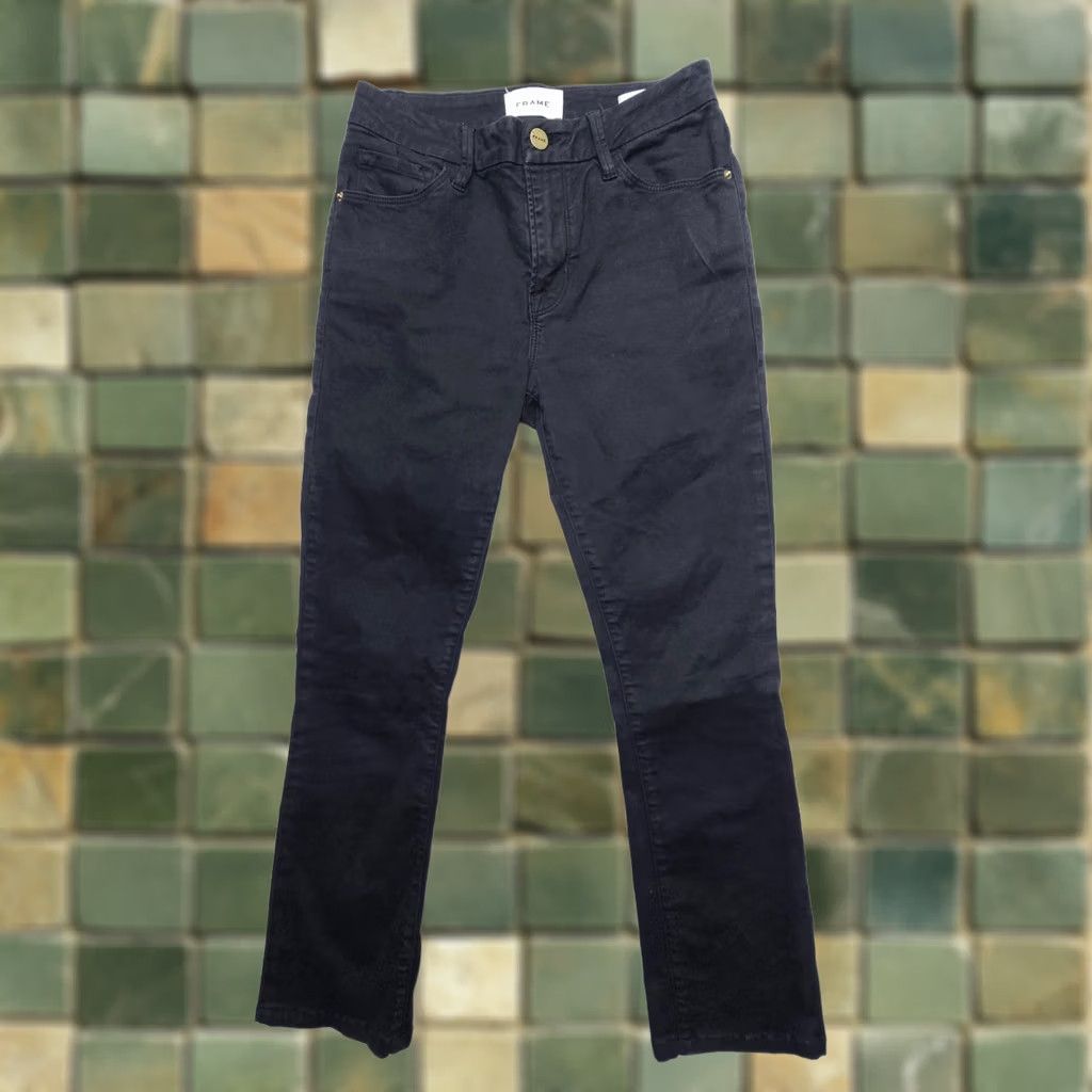 Frame VINTAGE Frame Le Mini Boot Jeans 25 Black Mid Rising Crop Denim Women 25 Inseam 25" Pants City Mens Womens Size 42" / US 20 - 1 Thumbnail