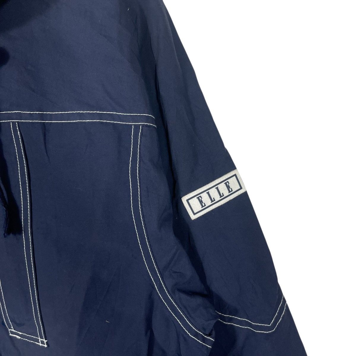 Vintage Vintage ELLE Sports Hooded Rain Jacket Parka Navy Contrast Size US L / EU 52-54 / 3 - 6 Thumbnail