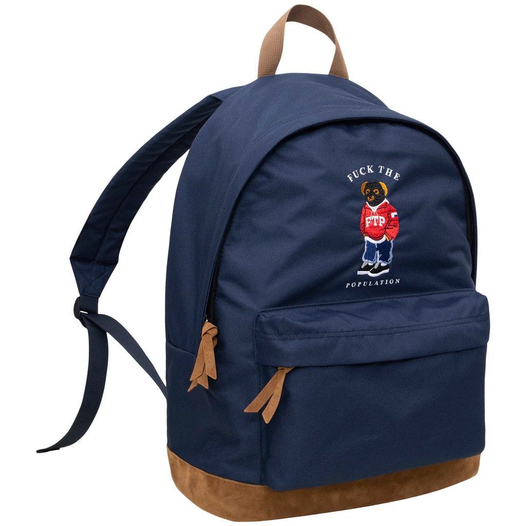 Fuck The Population FTP Bear Backpack Navy Size ONE SIZE - 7 Thumbnail