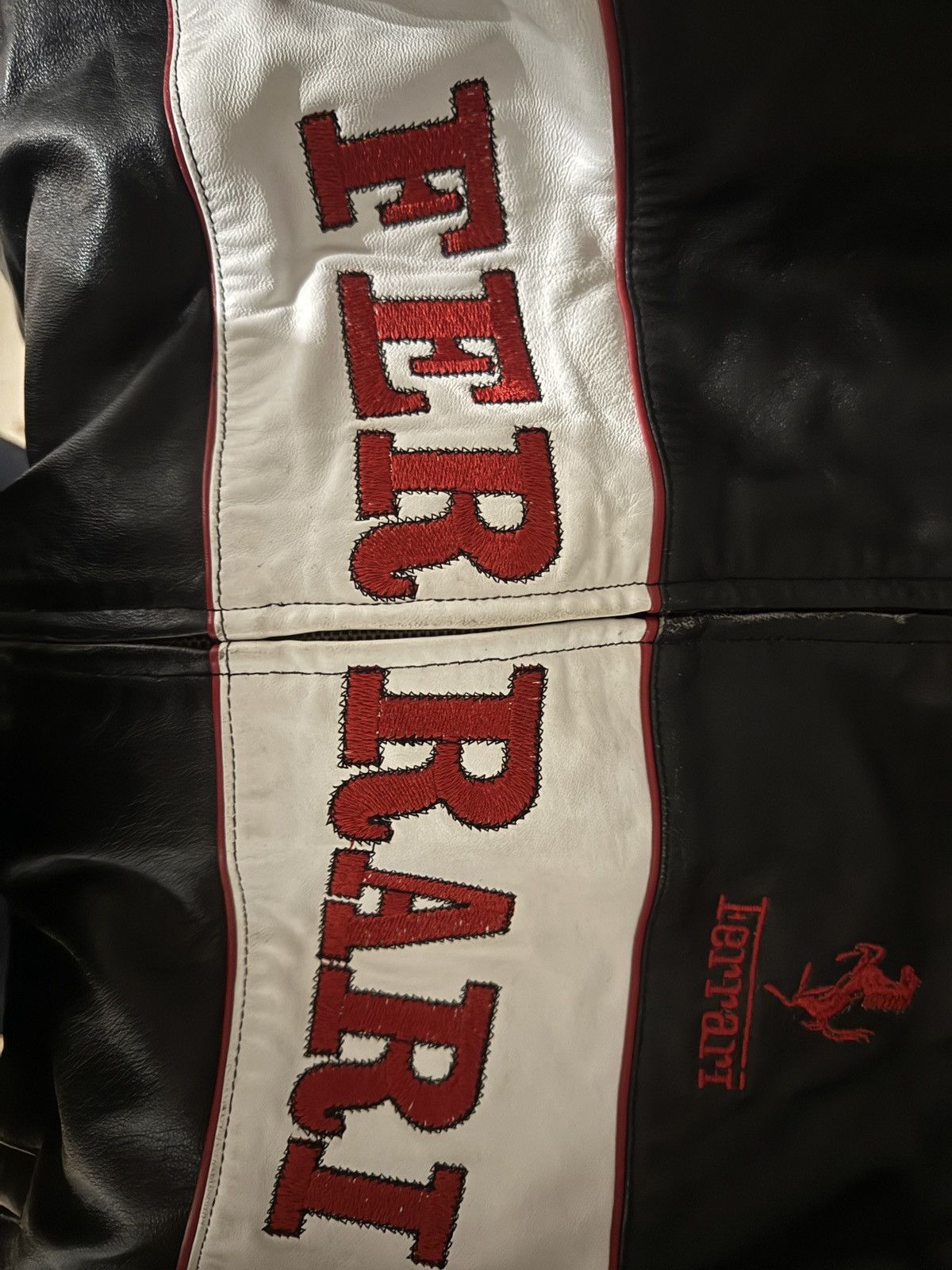 Vintage Ferrari Leather Zip Up Jacket Size US L / EU 52-54 / 3 - 4 Thumbnail