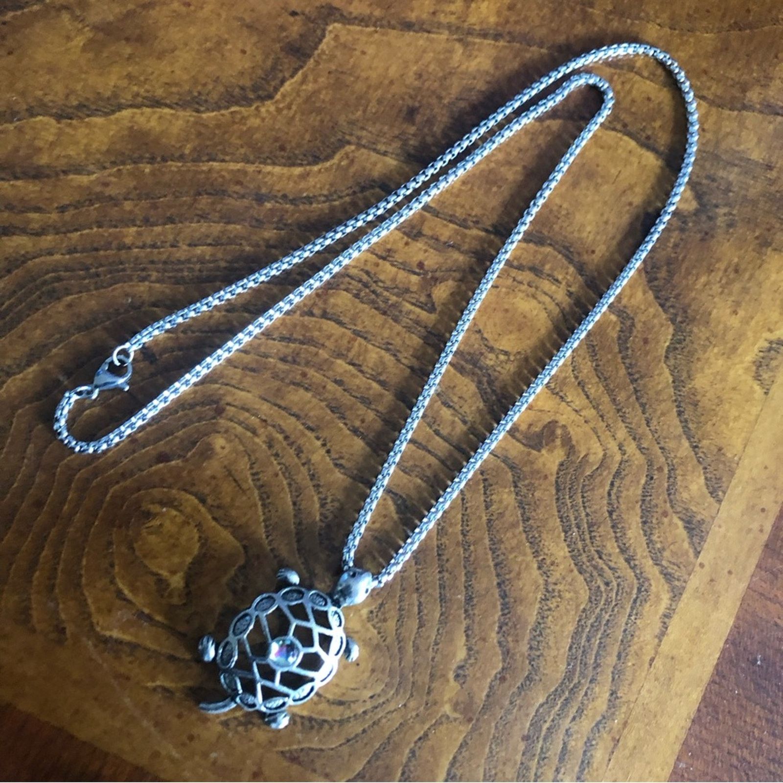 Jewelry Galaxy stone turtle pendant on chain necklace Size ONE SIZE - 3 Thumbnail
