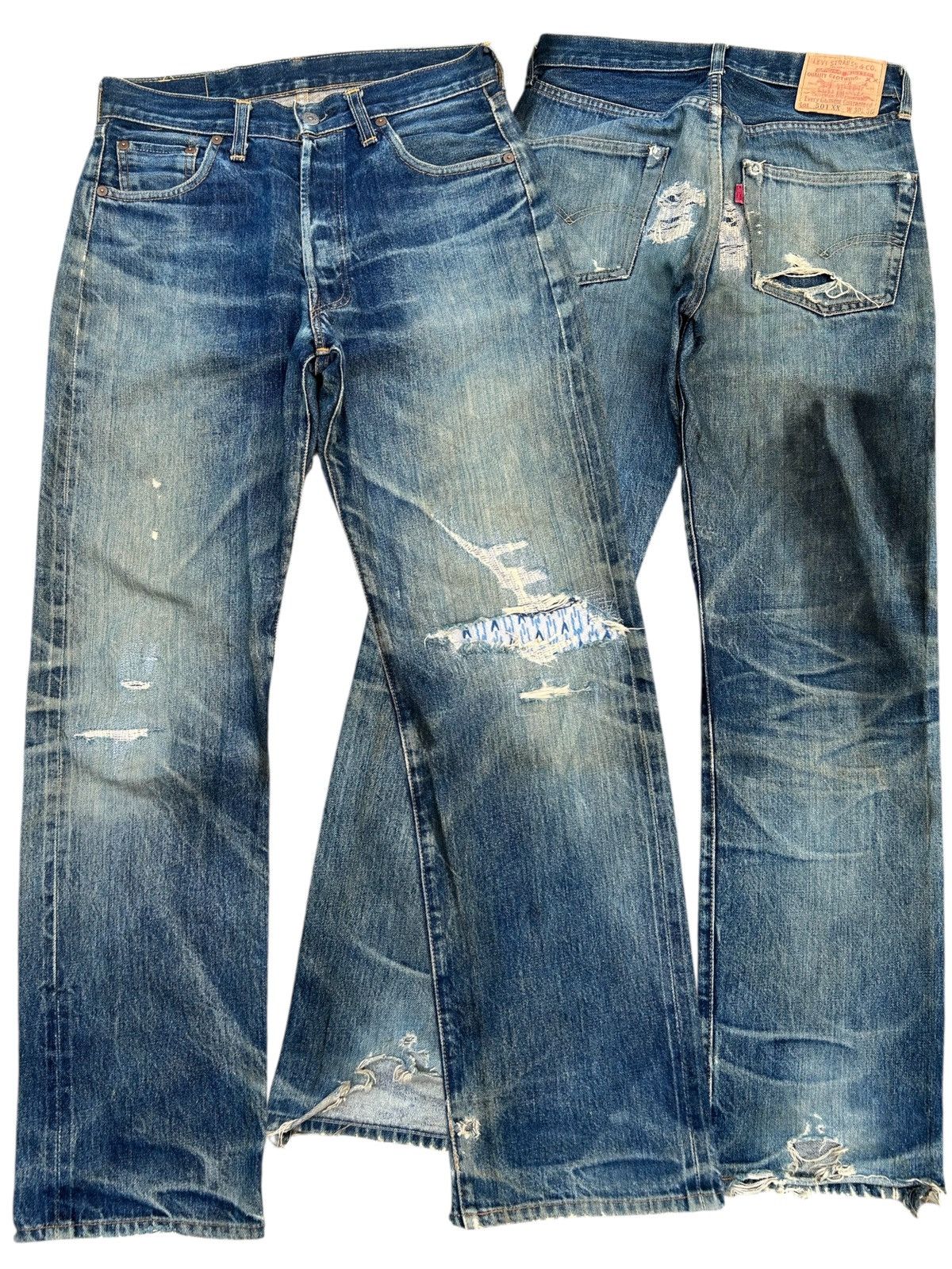 Kapital Vintage Levis 501XX big E Selvedge Distressed Repair Denim Size US 29 - 1 Thumbnail
