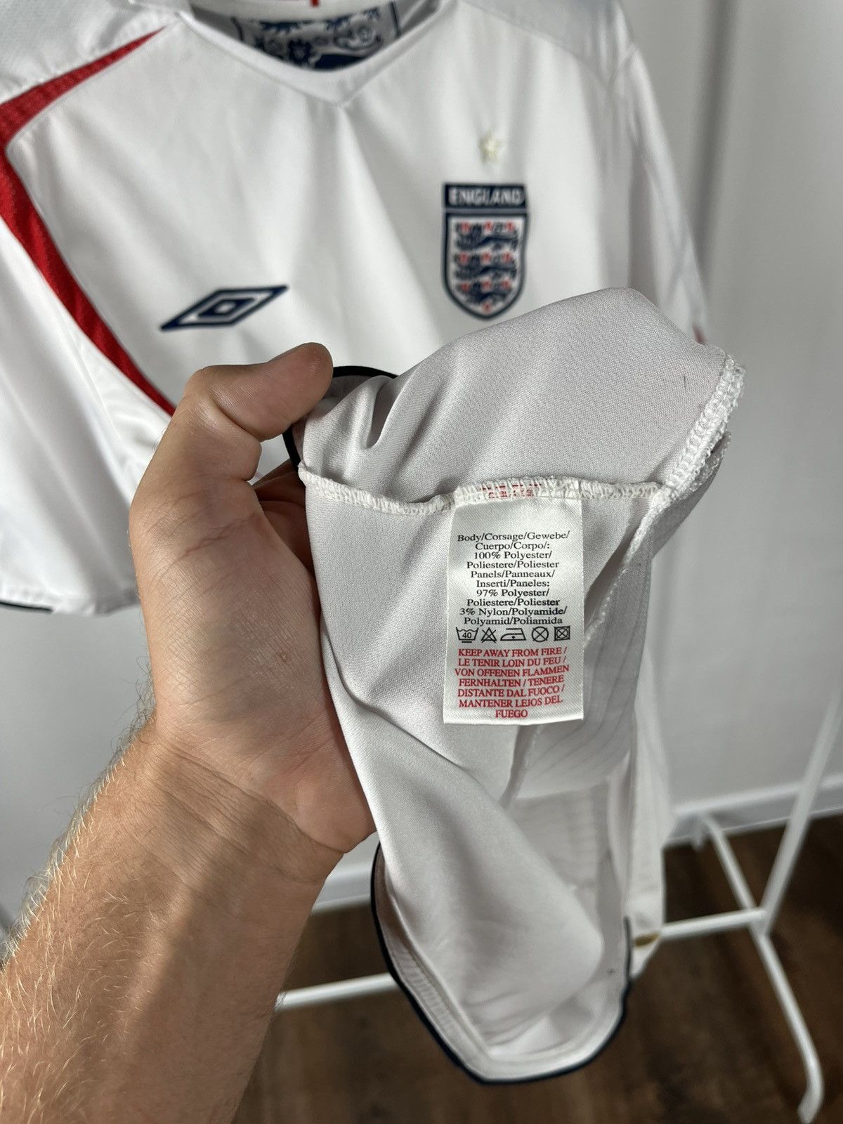 Umbro Umbro England Home Jersey 06 World Cup White Football Shirt Size US L / EU 52-54 / 3 - 7 Thumbnail