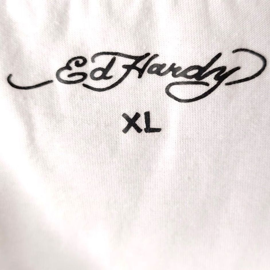 Ed Hardy Ed Hardy T Shirt Mens XL White Flaming Skull Free Forever Size US XL / EU 56 / 4 - 6 Thumbnail
