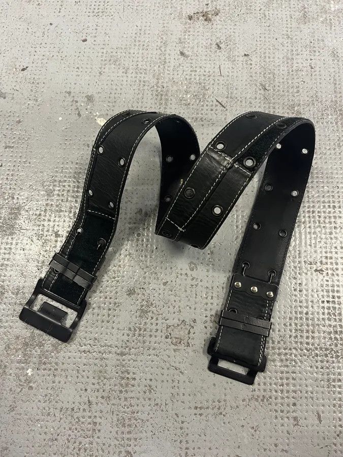 Vintage 2000s Plein Sud Black Patchwork Leather Belt Size ONE SIZE - 2 Thumbnail