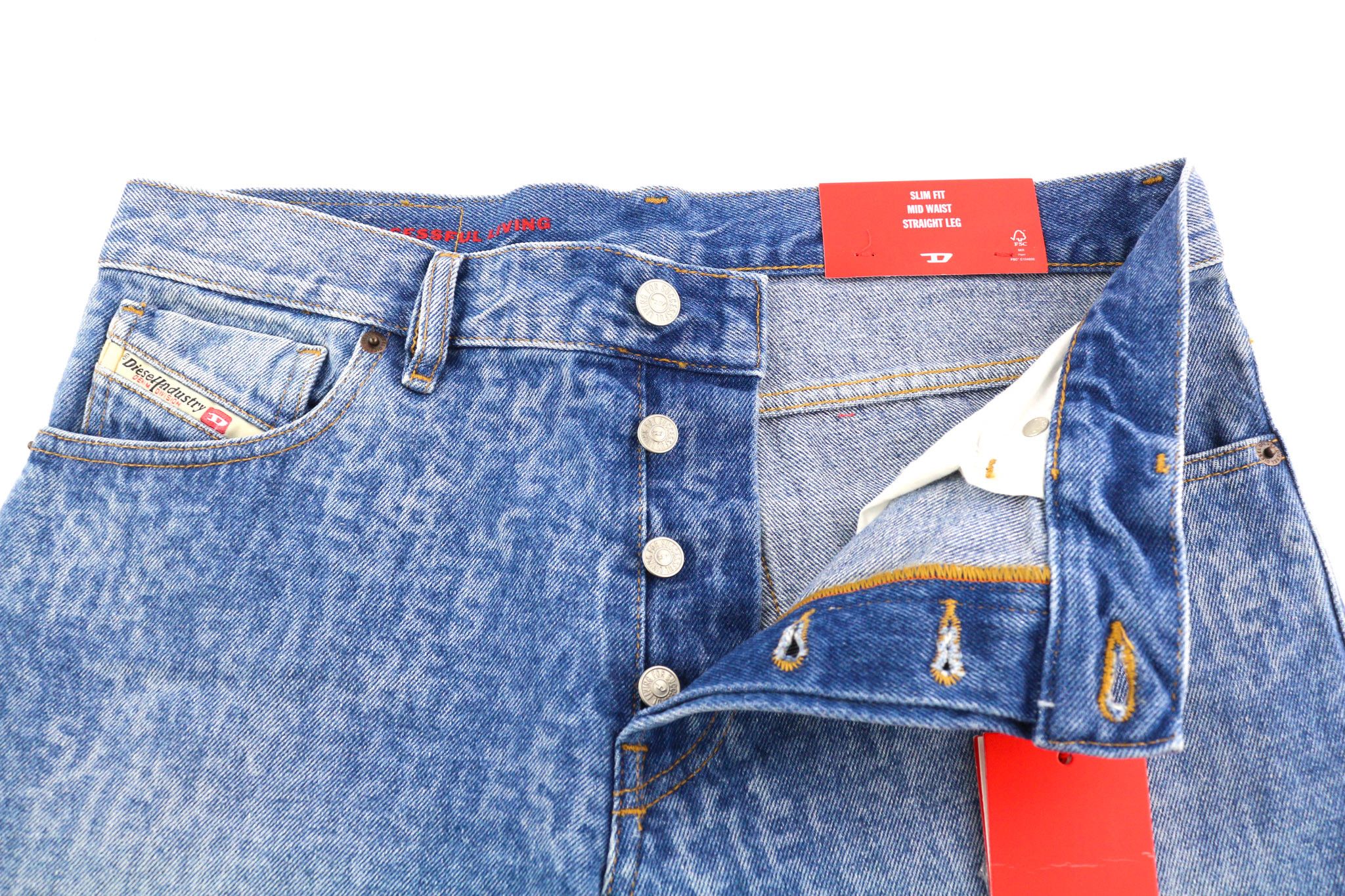 Diesel 1995 007F5 W31 Slim Straight Washed Blue Jeans 40223 Size US 31 - 5 Thumbnail