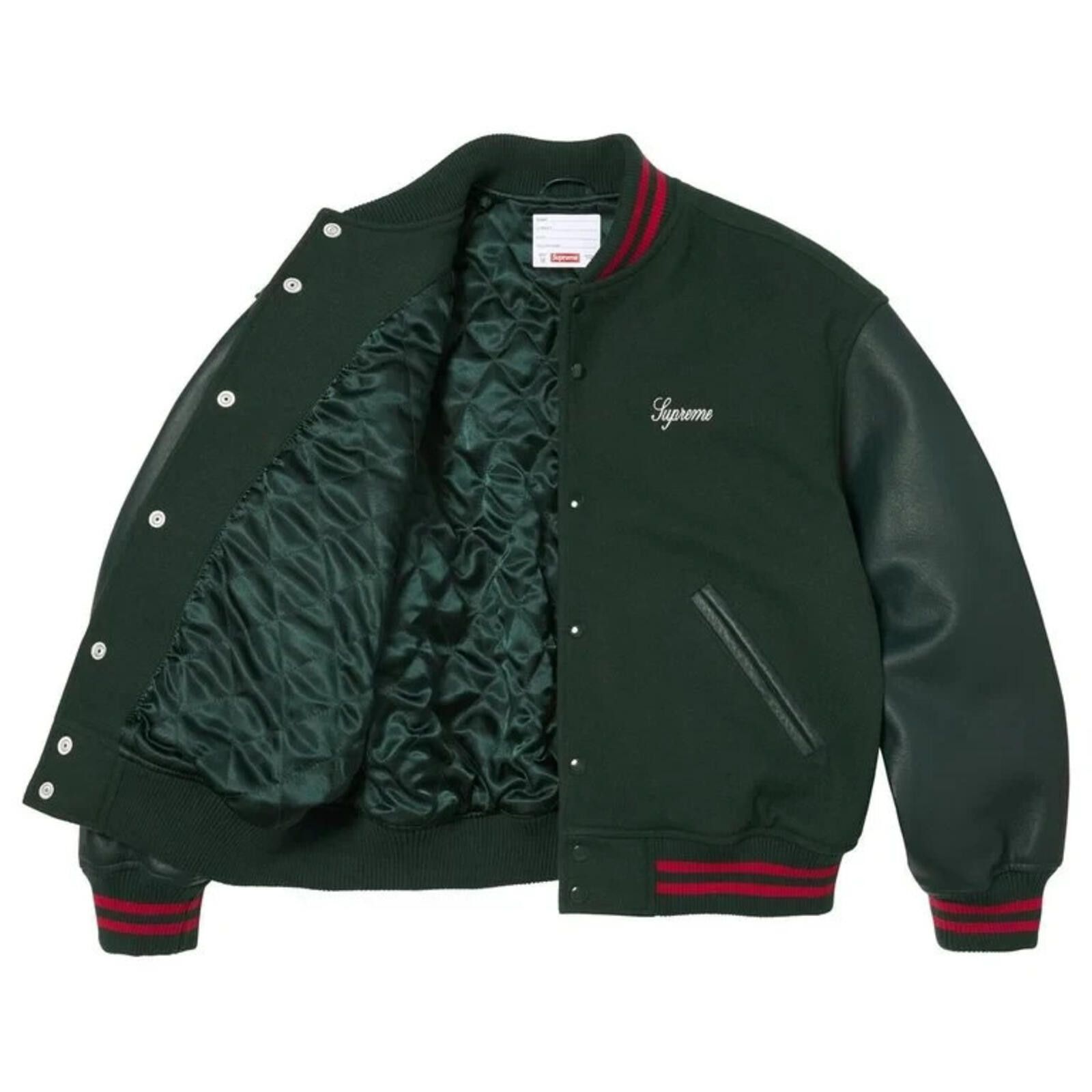 Supreme SS26 Supreme Cross Varsity Jacket Dark Green XL Size US XL / EU 56 / 4 - 3 Thumbnail