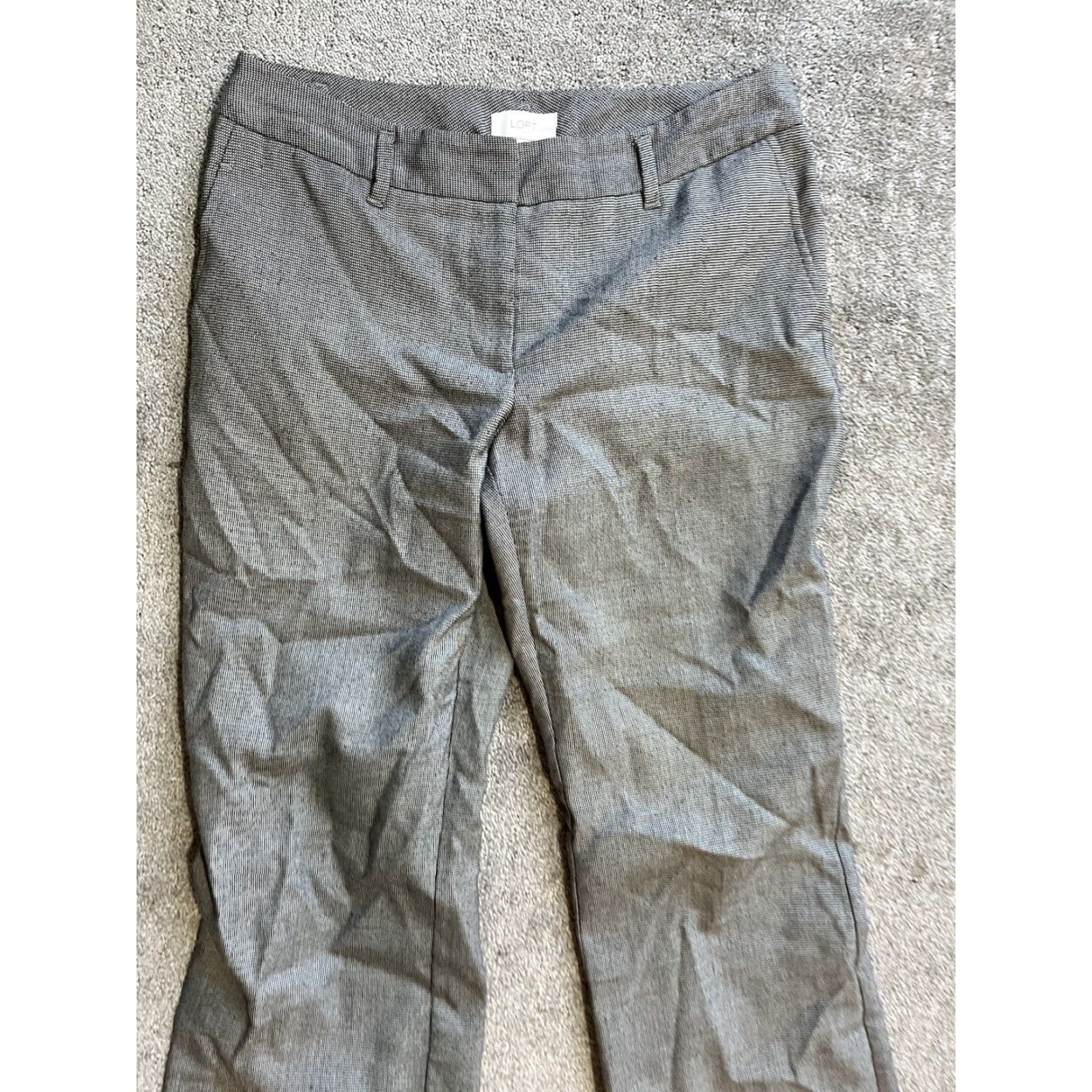 Ann Taylor ANN TAYLOR LOFT Women’s Petite Gray Dress Pants Size 6P Wide Straight Leg Size 28" / US 6 / IT 42 - 4 Thumbnail