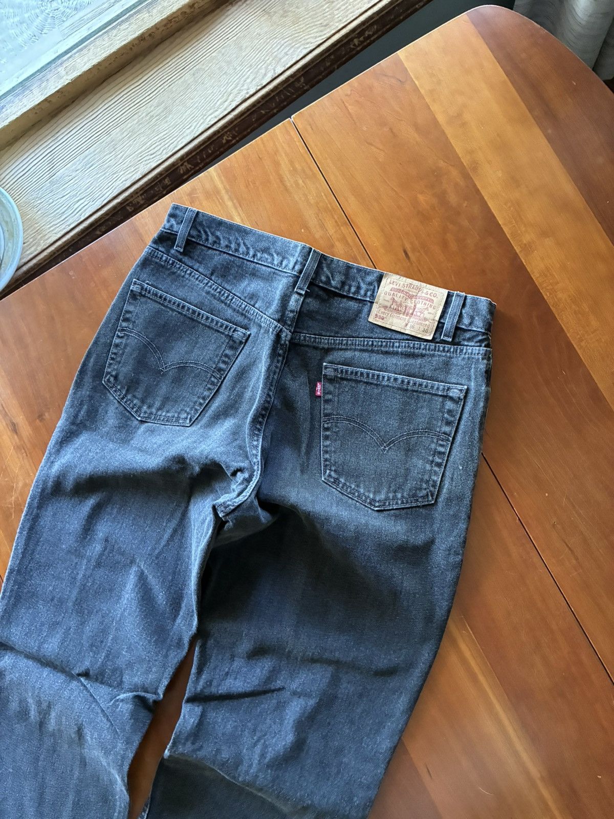 Levi's Vintage 90s Levi’s 550 black loose fit denim Size US 35 - 3 Thumbnail