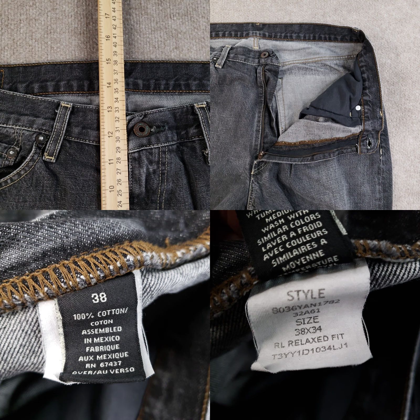 Ralph Lauren Ralph Lauren Jeans Men 38x34 Gray Relaxed Straight Hayden Vintage 90s? (Note: avoid adding new info) Size US 38 / EU 54 - 8 Thumbnail