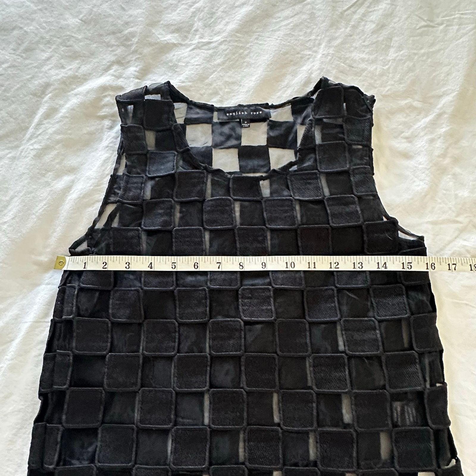 Other Women's Black Checkered Mesh Lined Sleeveless Top Size S Size S / US 4 / IT 40 - 5 Thumbnail
