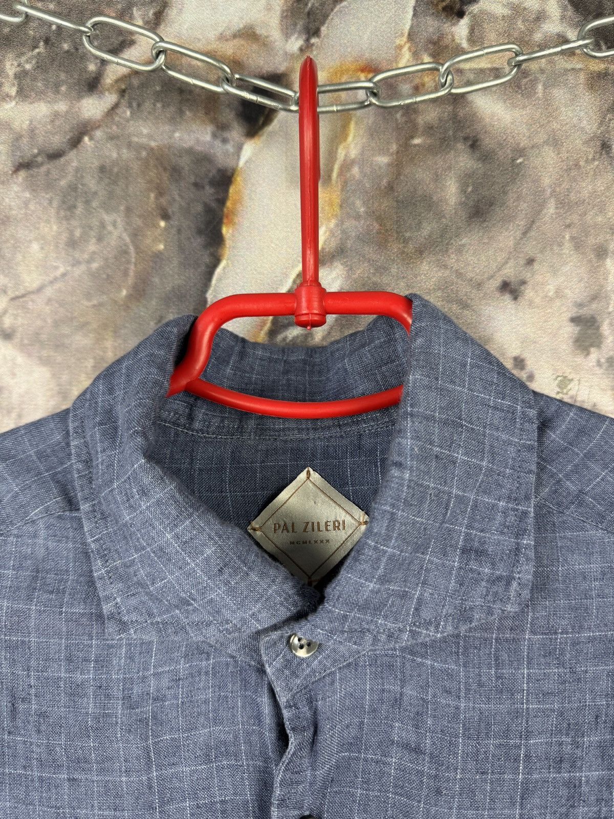 Pal Zileri Pal Zileri Linen Button Up Shirt Men’s Blue Long Sleeve Size US M / EU 48-50 / 2 - 5 Thumbnail