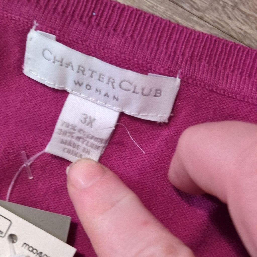 Charter Club Charter Club Purple Cardigan Sweater & Vest Sz 3X Size 3XL / US 20-22 - 7 Thumbnail