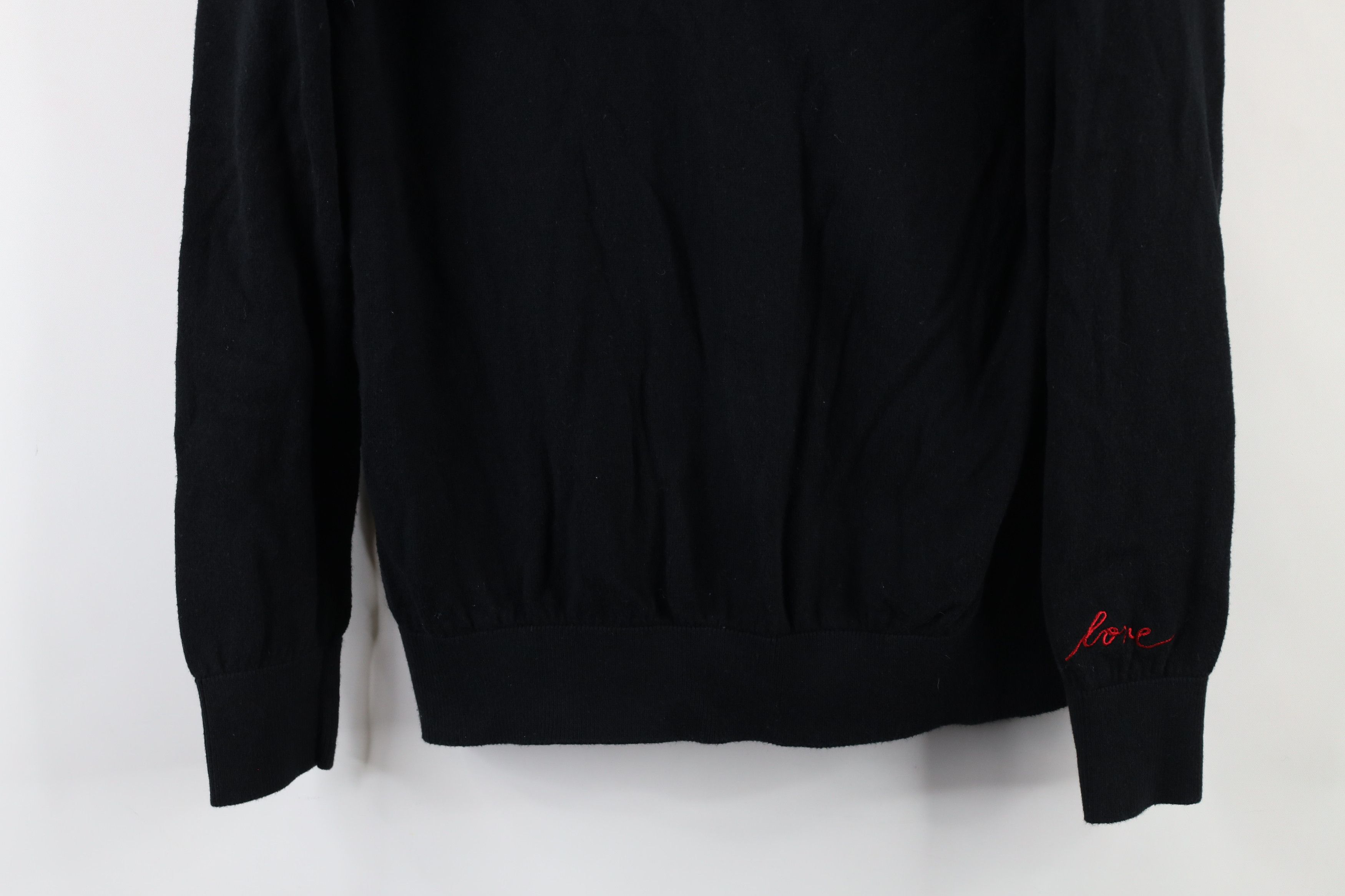 Vintage ED Ellen Degeneres Love Cashmere Blend Knit Sweater Black Size L / US 10 / IT 46 - 3 Thumbnail