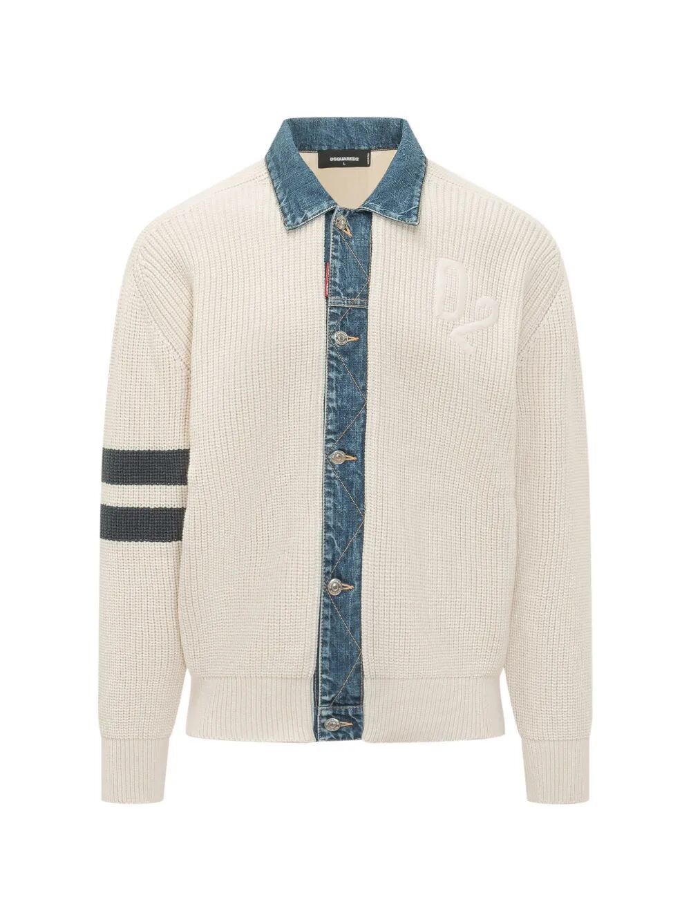 Dsquared2 DENIM MIX D2 KNIT CARDIGAN Size US M / EU 48-50 / 2 - 1 Thumbnail