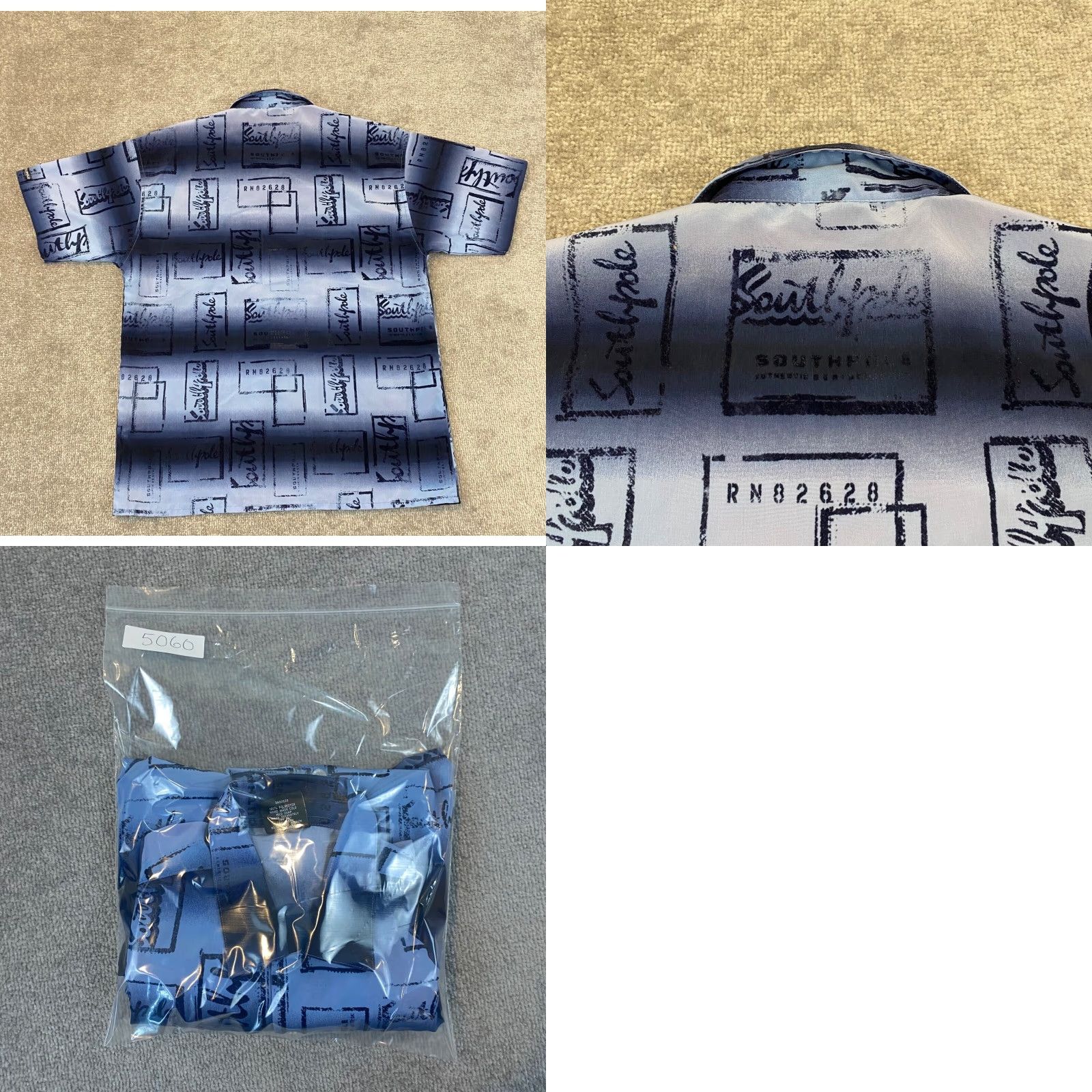 Southpole VINTAGE Southpole Shirt Mens Large Blue Graphic AOP Spellout Button Up Skater Goth Y2K Size US L / EU 52-54 / 3 - 8 Thumbnail