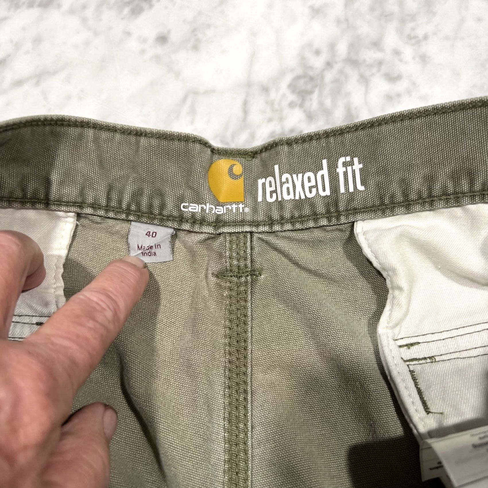 Carhartt Carhartt Mens Cargo Shorts - Green Canvas Workwear Size US 40 / EU 56 - 7 Thumbnail