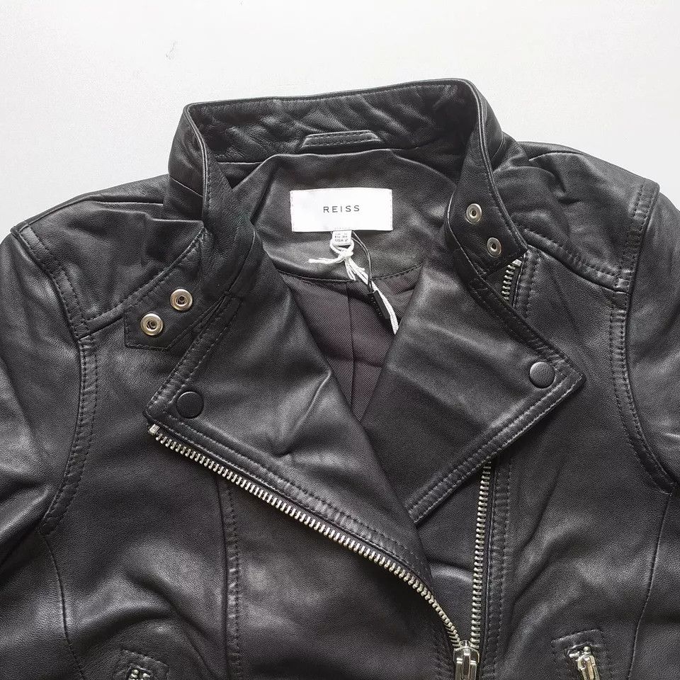 Reiss REISS Women's Tallis Leather Biker Jacket UK6/US2 IFD-0718 Size XS / US 0-2 / IT 36-38 - 5 Thumbnail