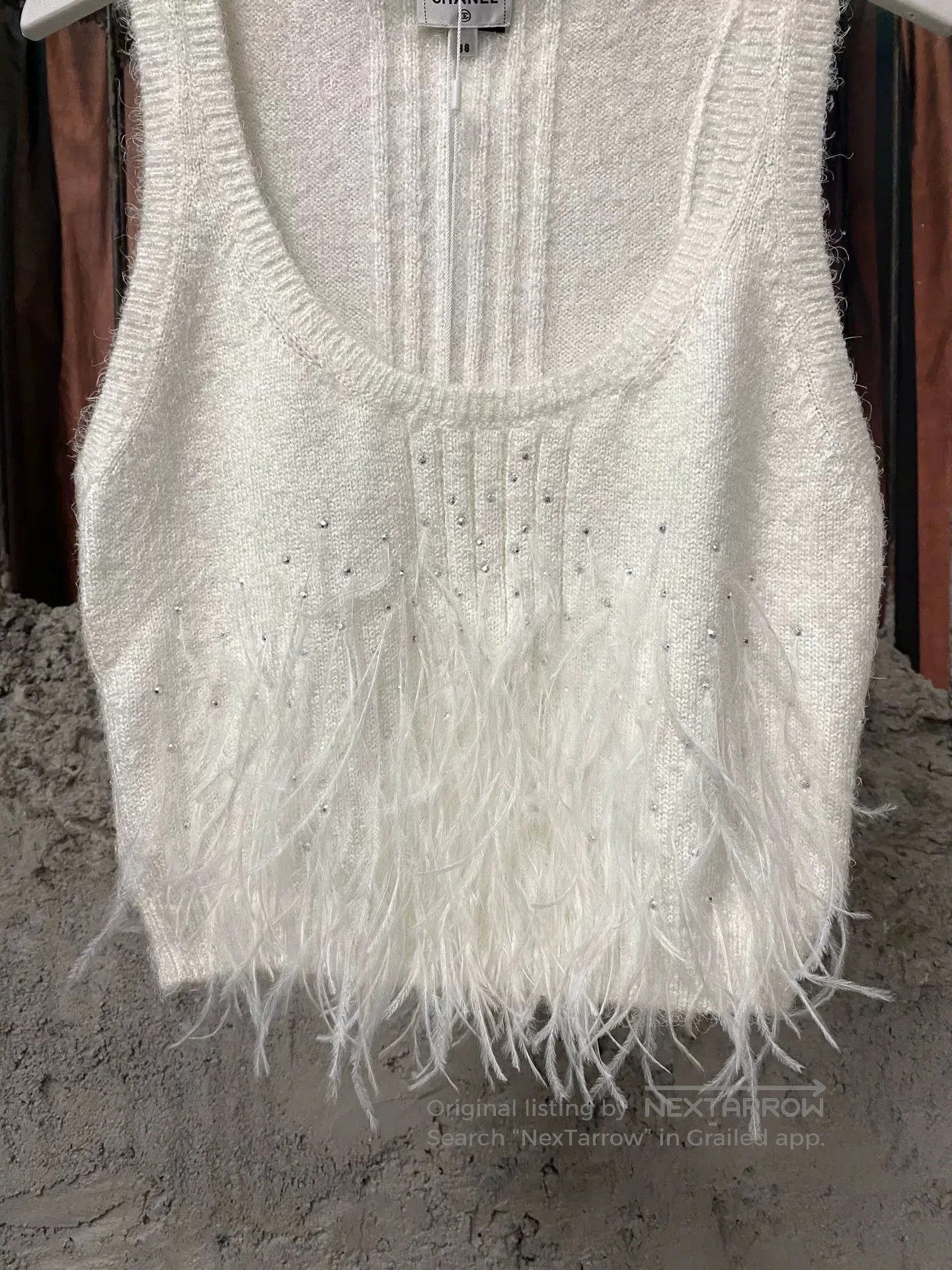 Chanel Chanel Feather Rhinestone Sleeveless Top. Size US S / EU 44-46 / 1 - 4 Thumbnail