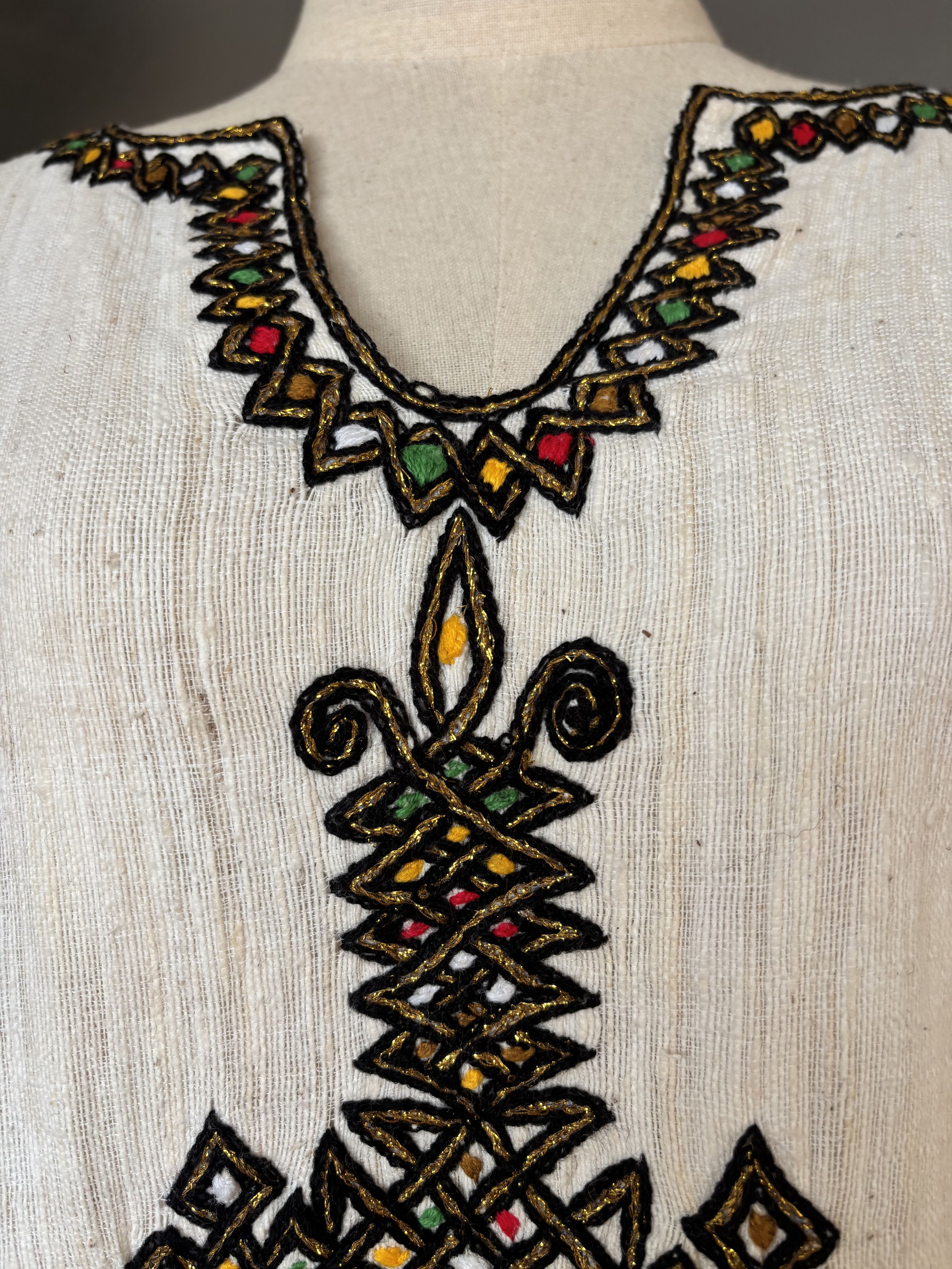 Handmade Handmade African Style Embroidered Cotton Shirt Size M / US 6-8 / IT 42-44 - 3 Thumbnail