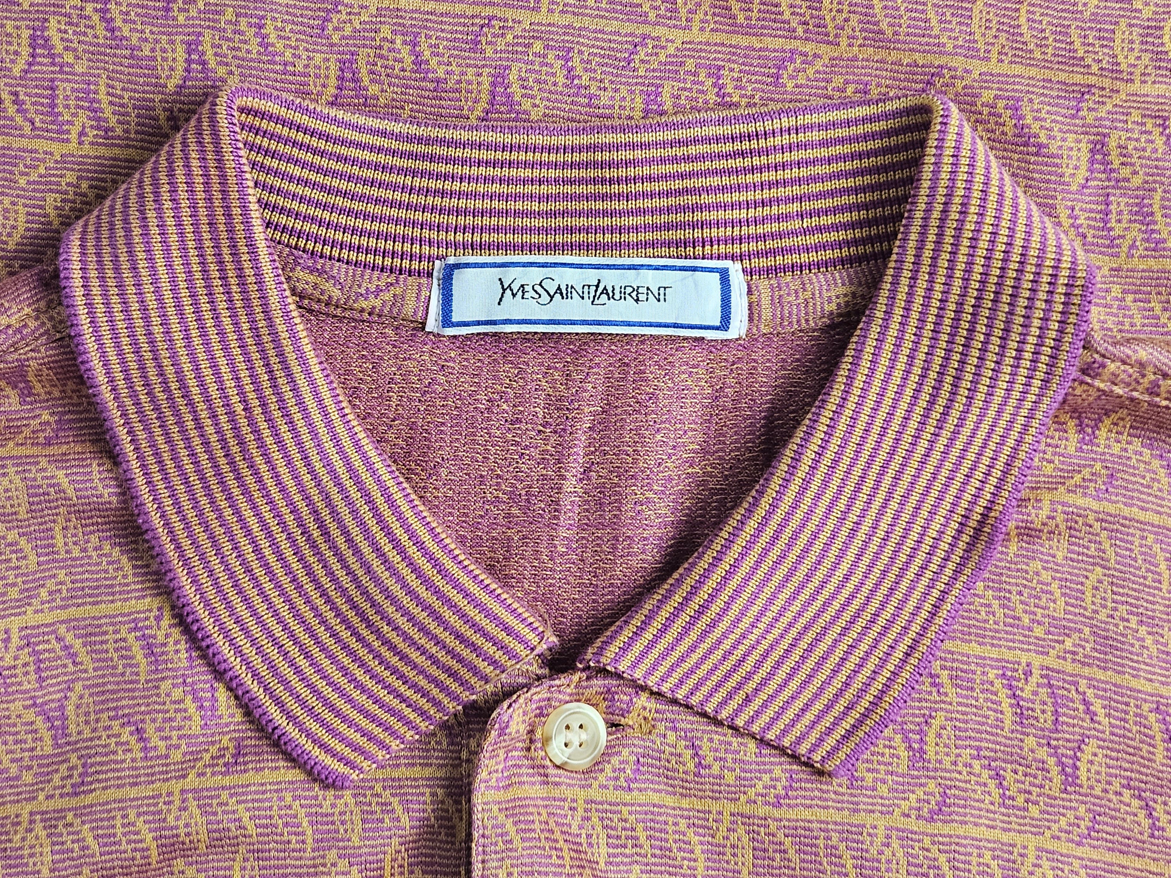 Designer × Vintage × Yves Saint Laurent Vintage Yves Saint Laurent Ysl Monogram Paisley Polo Size US L / EU 52-54 / 3 - 4 Thumbnail