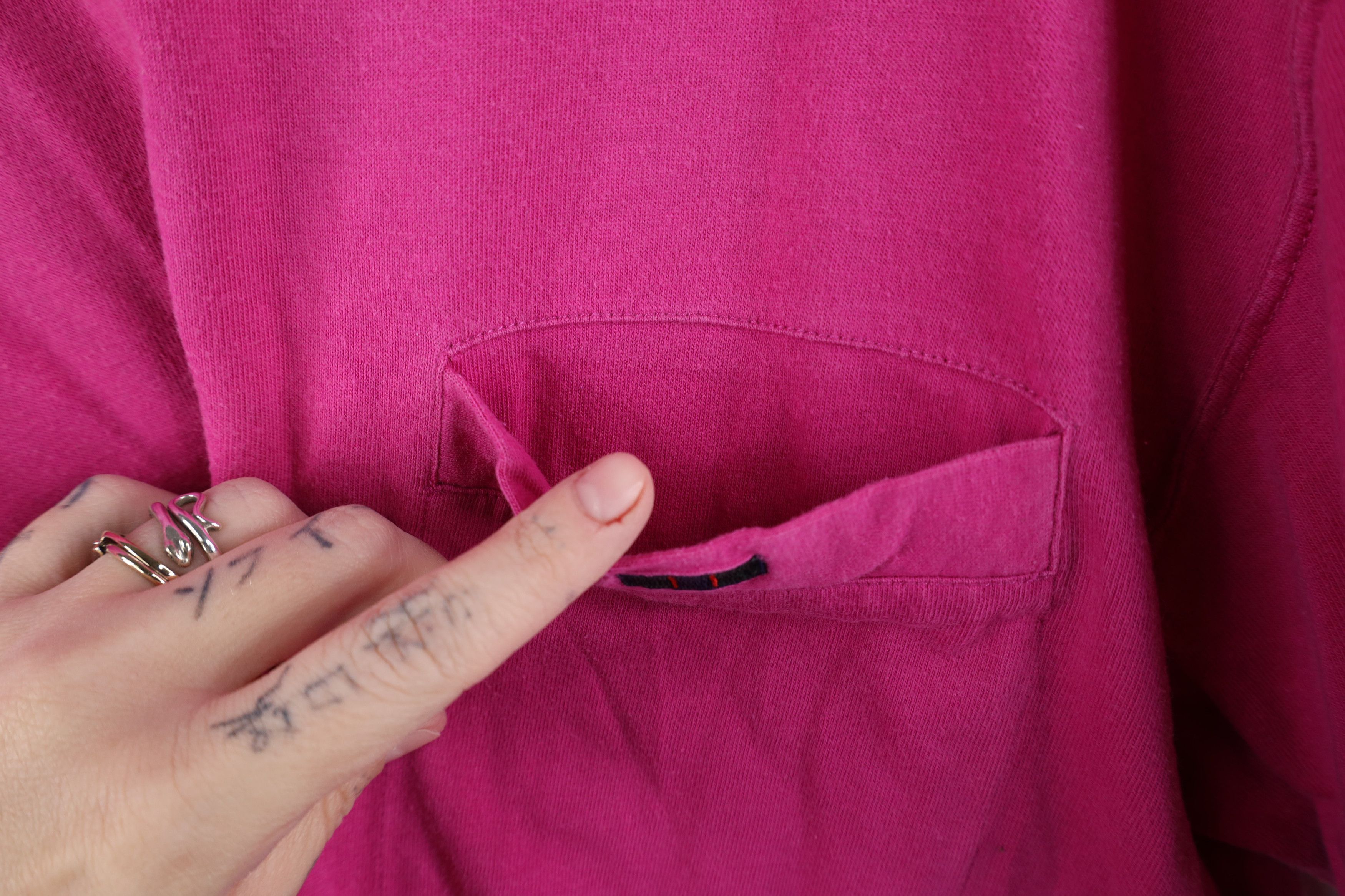 Vintage Vintage 90s Streetwear Short Sleeve Pocket T-Shirt Pink Size US XL / EU 56 / 4 - 5 Thumbnail
