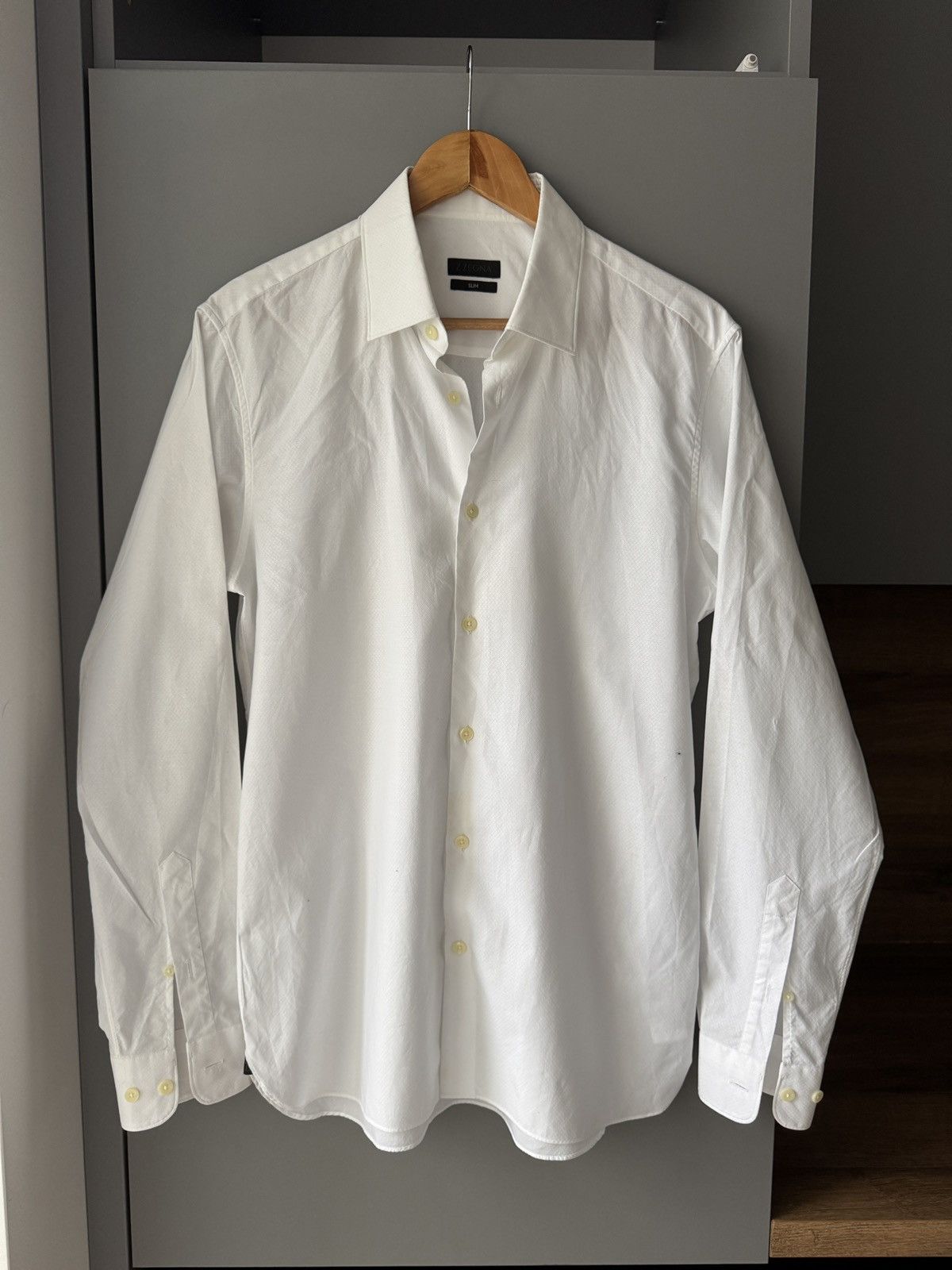 Ermenegildo Zegna × Z Zegna Z Zegna Classic White Cotton Slim Shirt Size 40 Size US XS / EU 42 / 0 - 1 Thumbnail