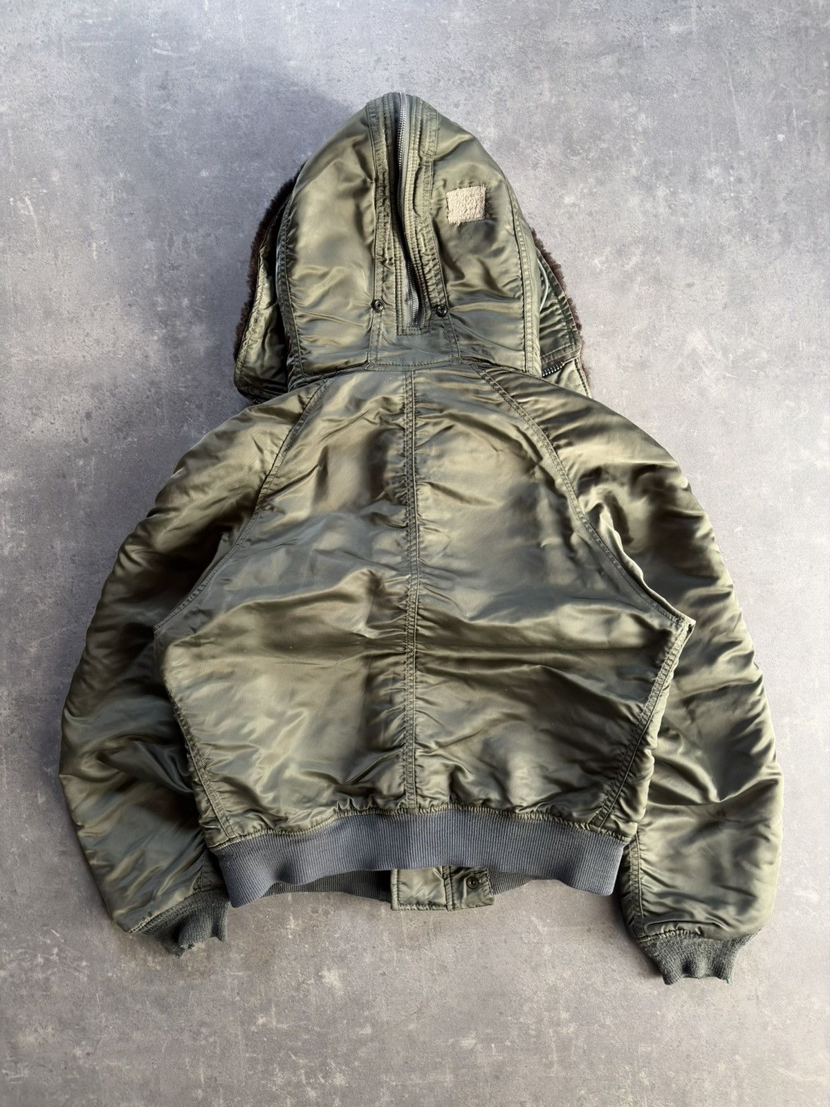 Alpha Industries 80s/90s Alpha Industries N-2B Hooded Vintage Bomber Jacket L Size US XL / EU 56 / 4 - 2 Thumbnail